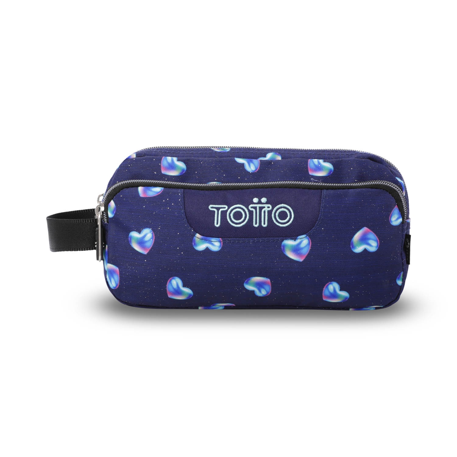 Estuche escolar Totto Agapec Glittercon 3 compartimentos Azul-2