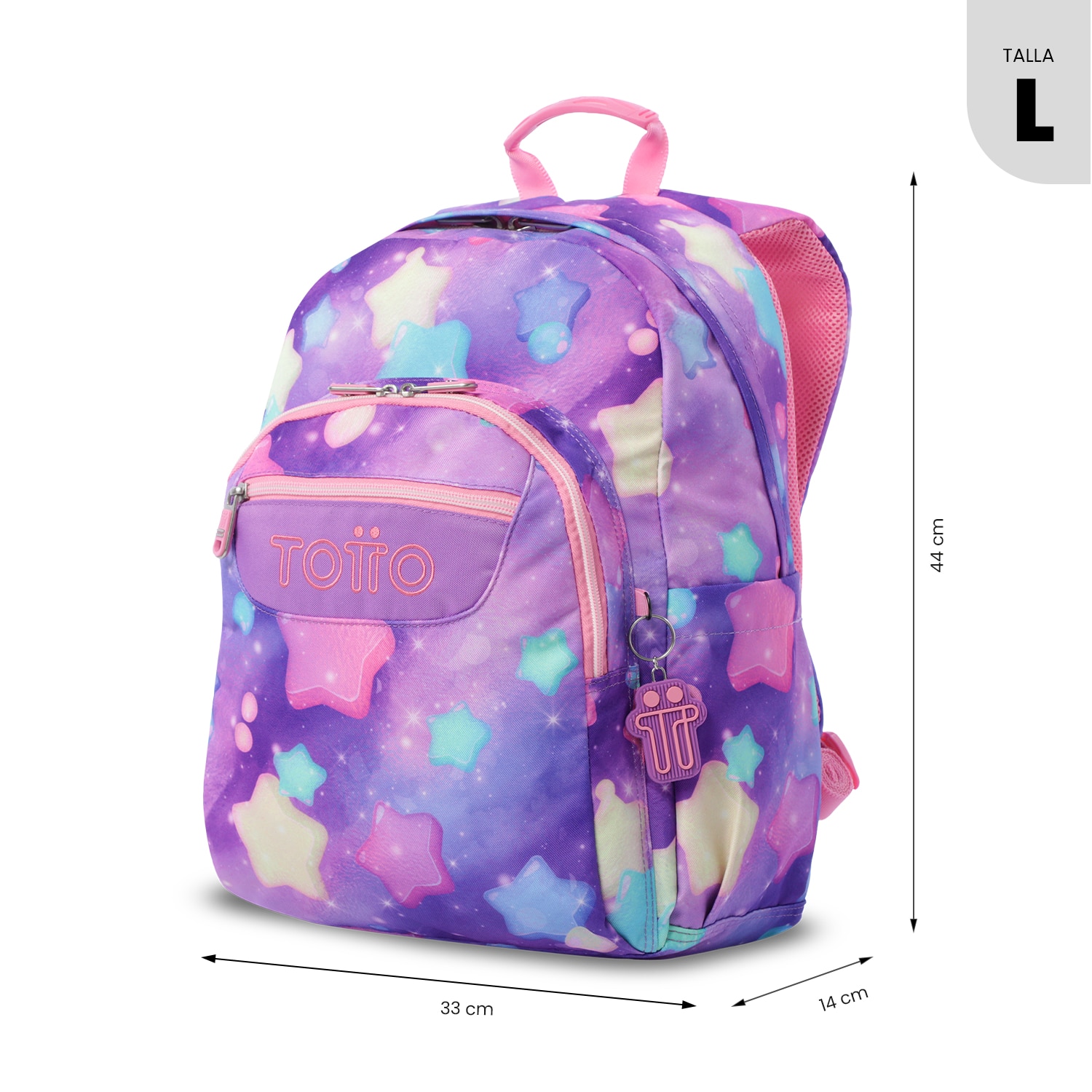 Mochila escolar Totto Acuareles Rosa-4