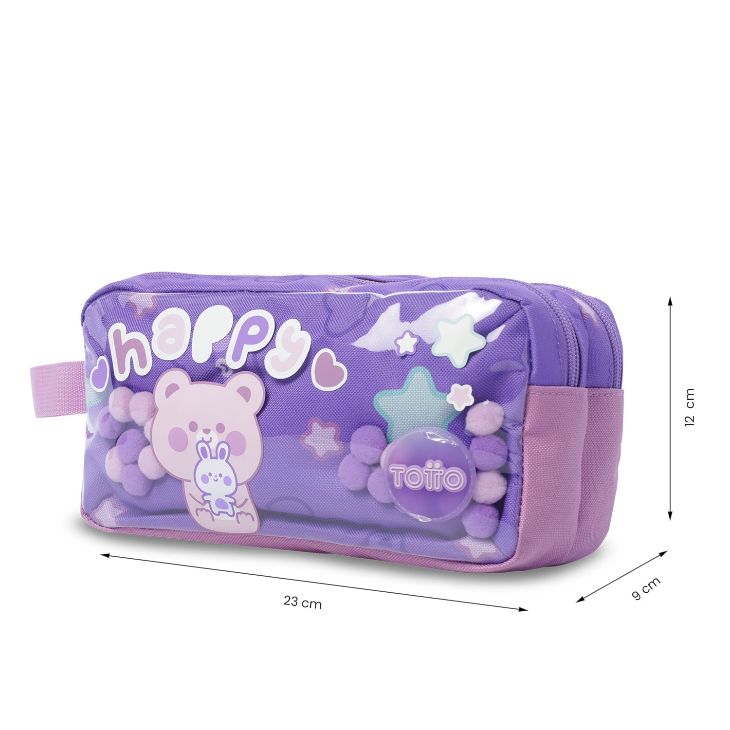 Estuche infantil Totto Friends Party con 2 compartimentos Morado-3
