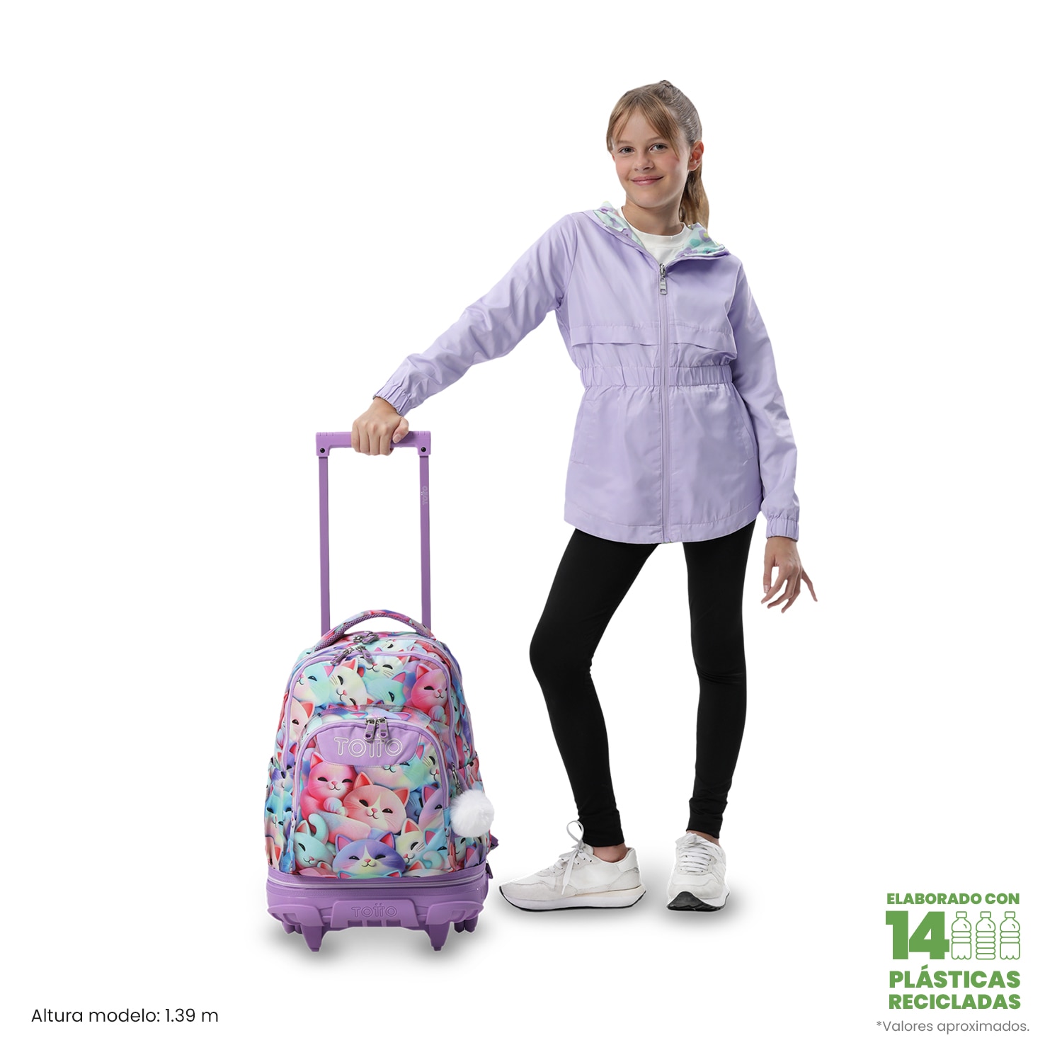 Mochila escolar ruedas Totto Tiza Morado-3