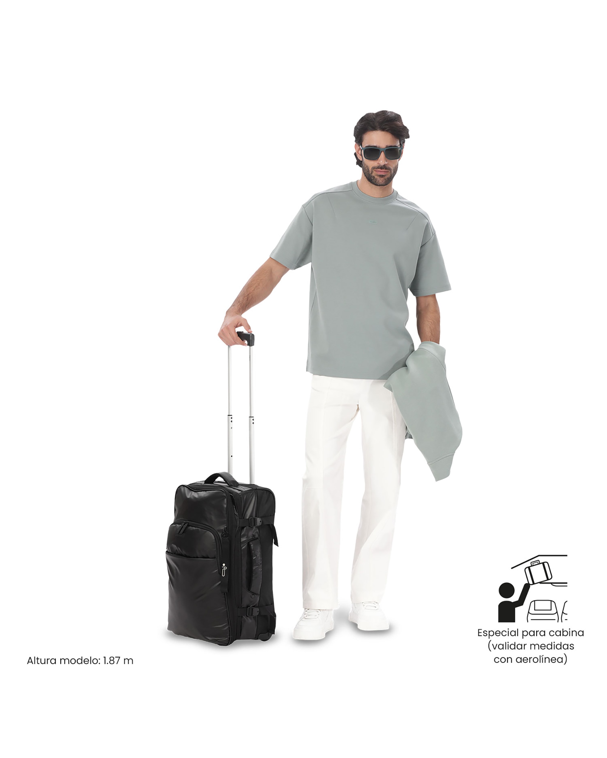 Maleta de cabina trip s blanda con capacidad de 34.99l - Totto - Negro Negro-3
