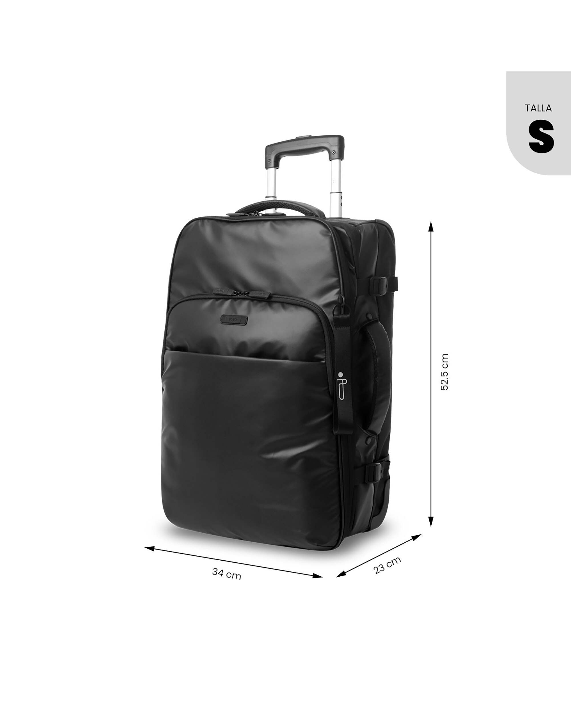 Maleta de cabina trip s blanda con capacidad de 34.99l - Totto - Negro Negro-4