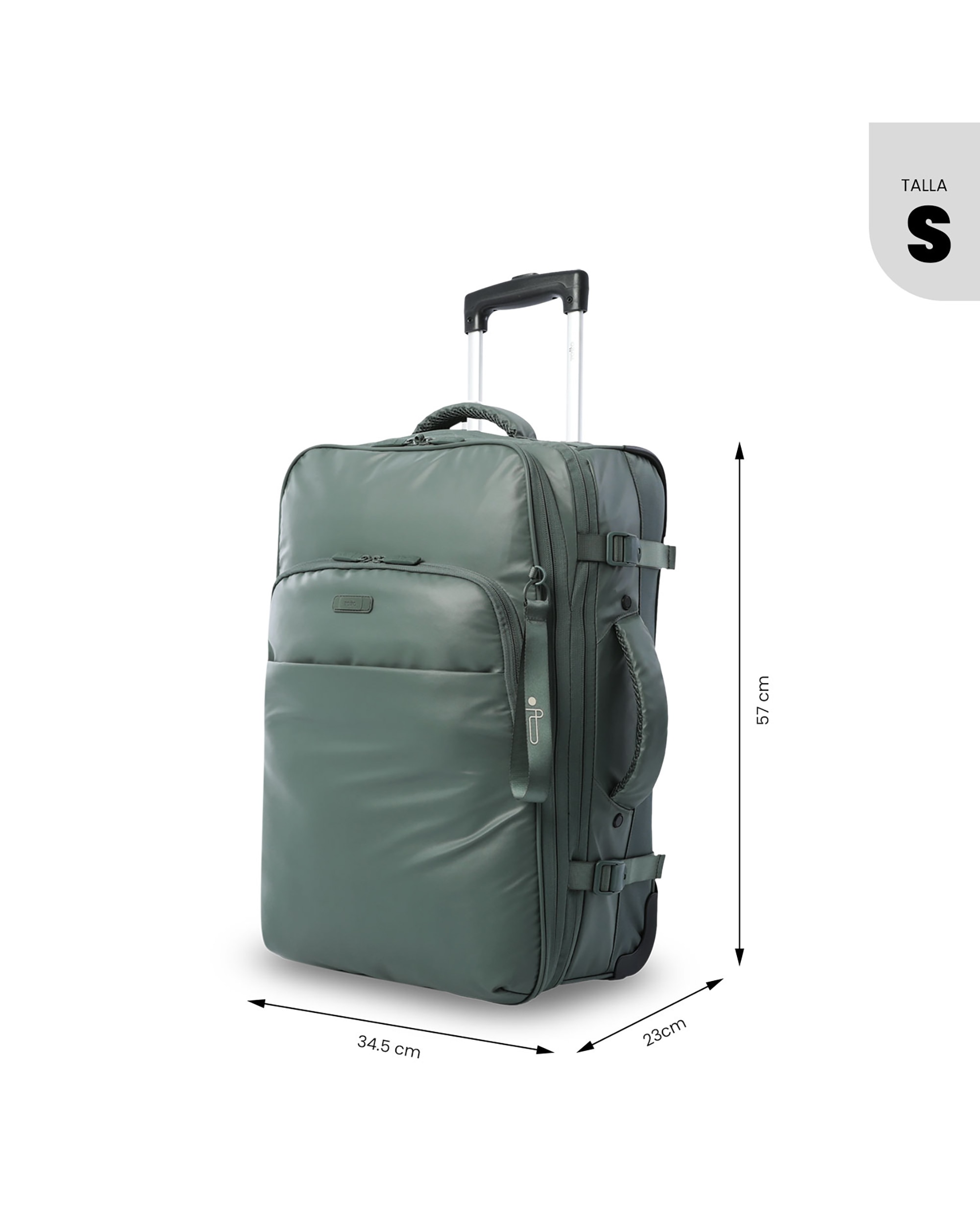 Maleta de cabina trip s blanda con capacidad de 34.99l - Totto - Verde Verde-5