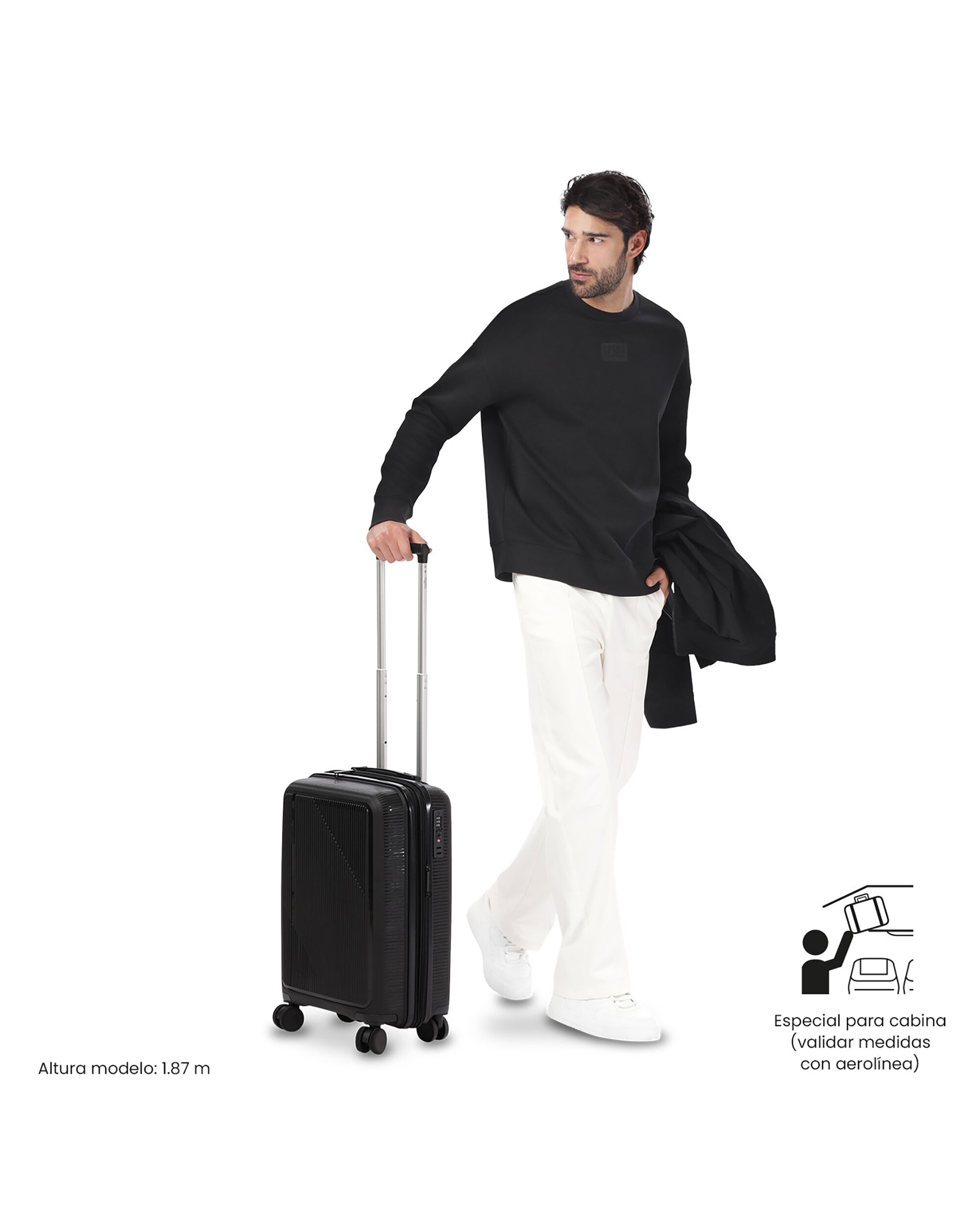Maleta de cabina drifter s2 rígida con capacidad de 35.87l - Totto - Negro Negro-3