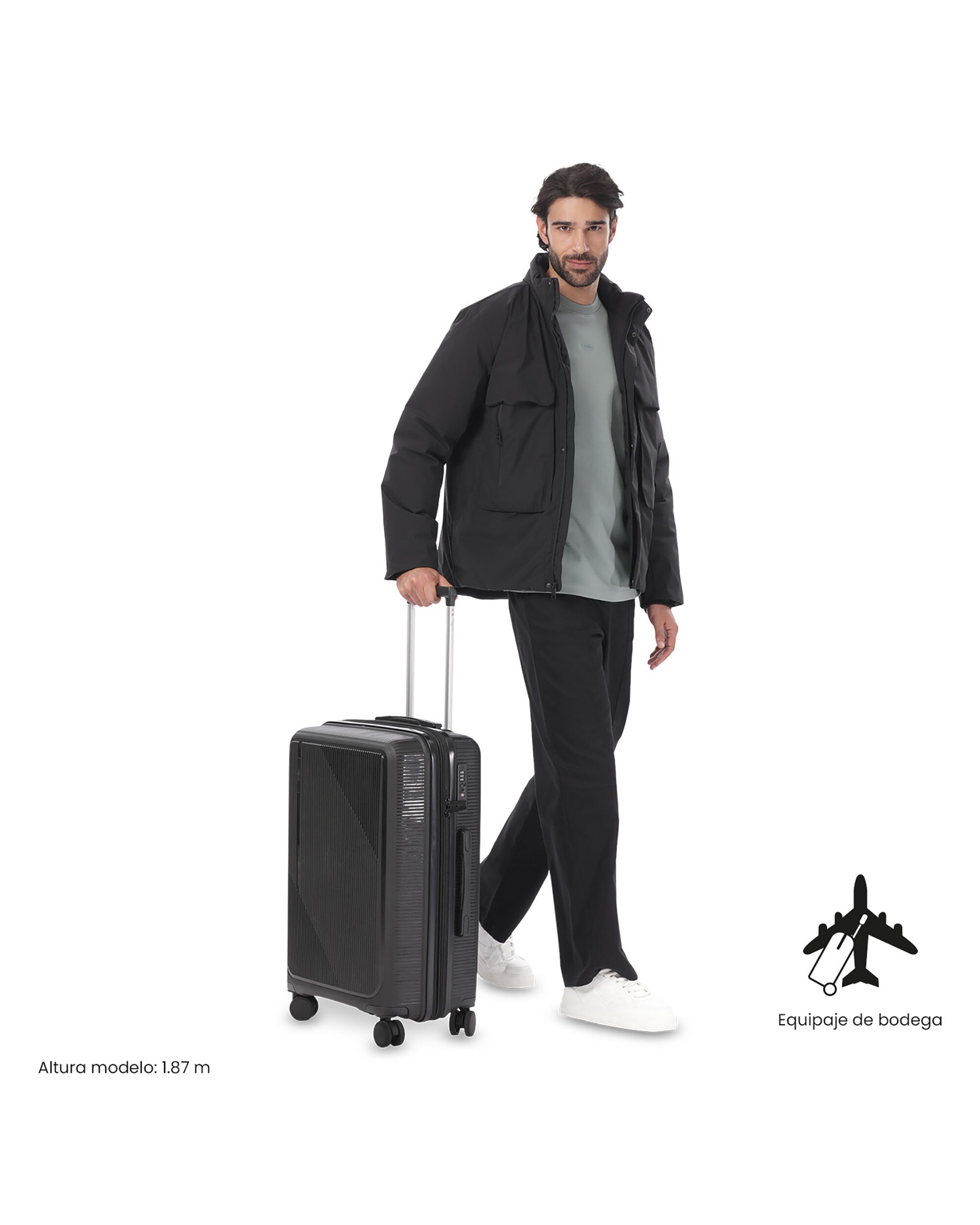 Maleta mediana drifter m rígida con capacidad de 67.13l - Totto - Negro Negro-3