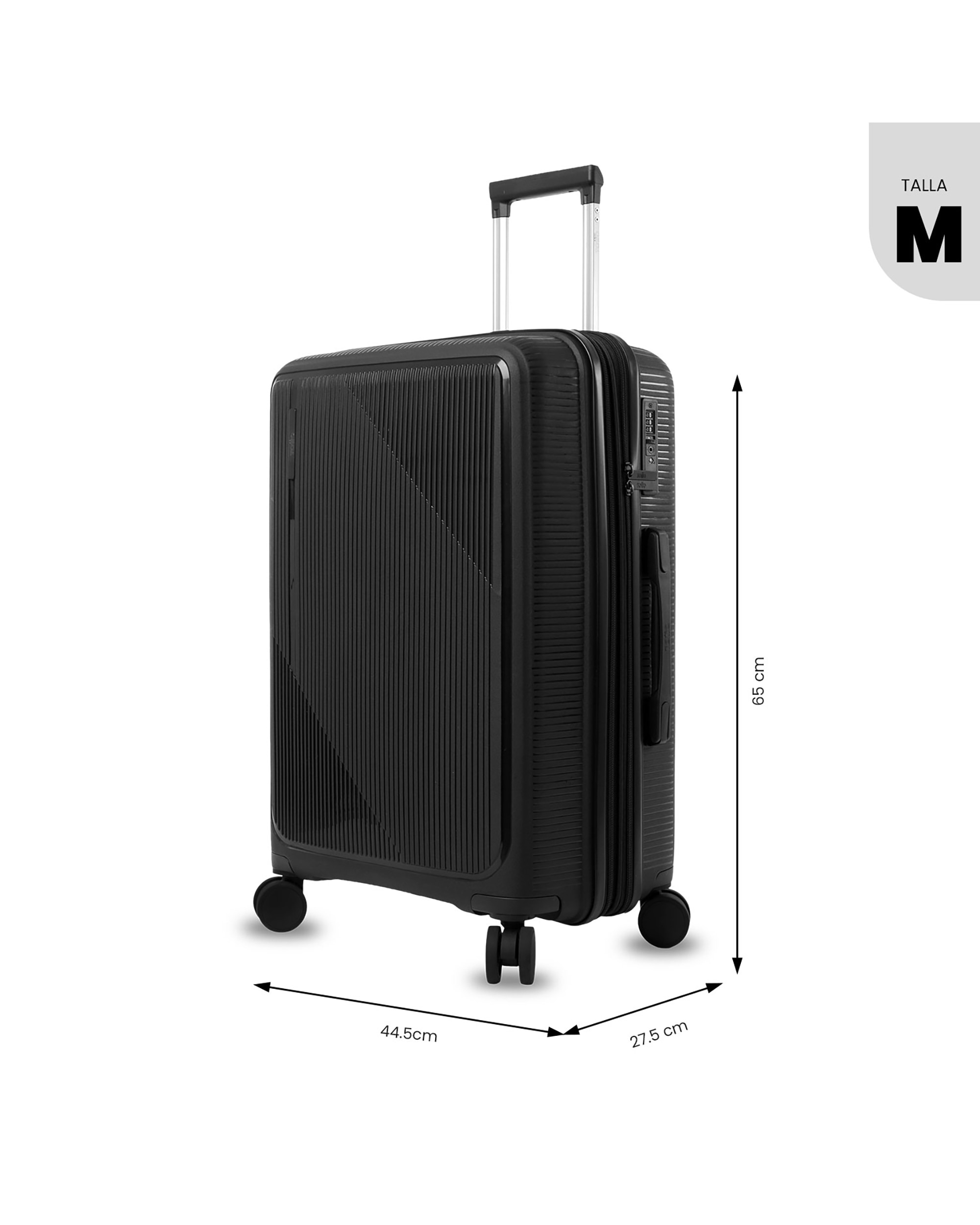 Maleta mediana drifter m rígida con capacidad de 67.13l - Totto - Negro Negro-4