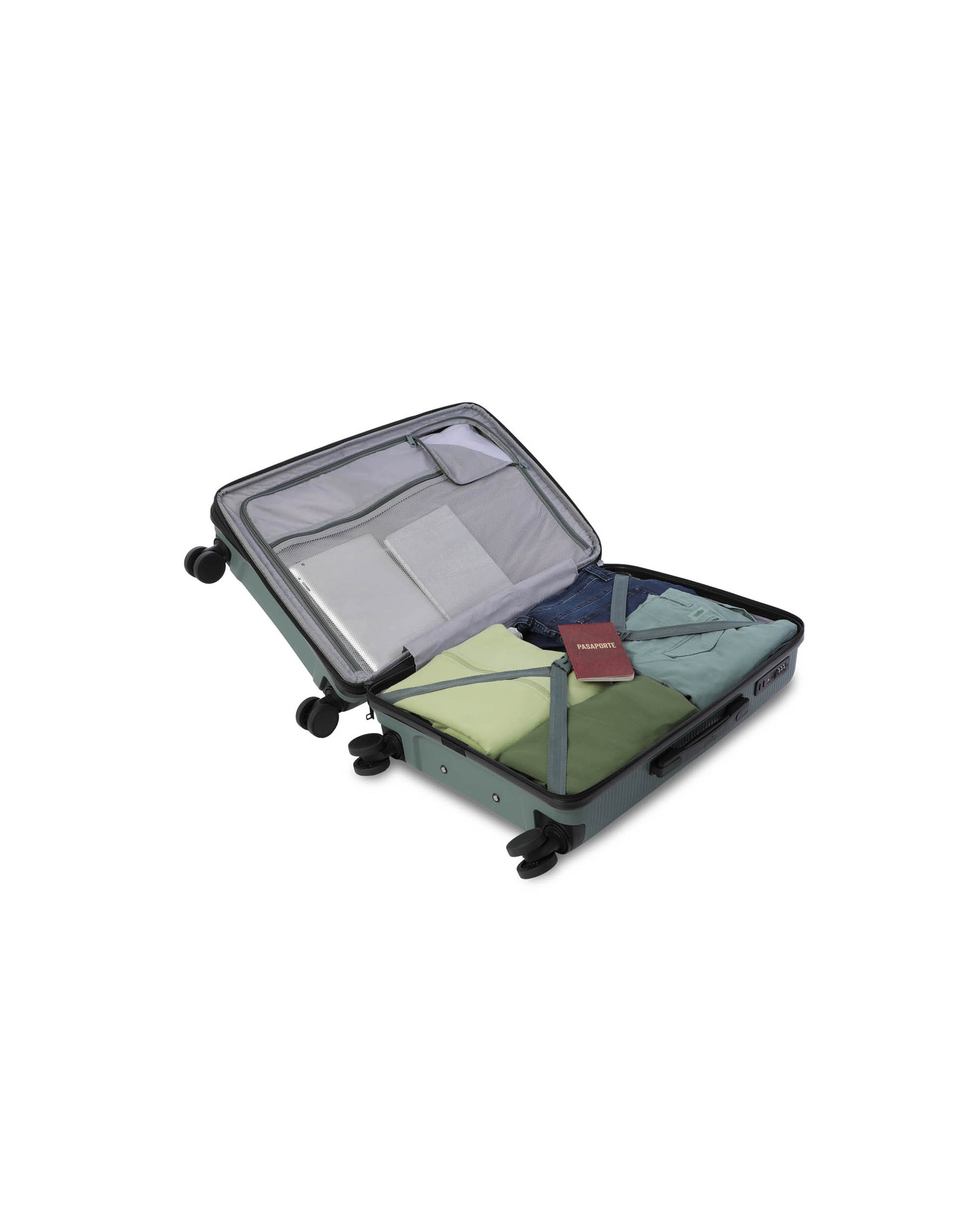 Maleta mediana drifter m rígida con capacidad de 67.13l - Totto - Verde Verde-7