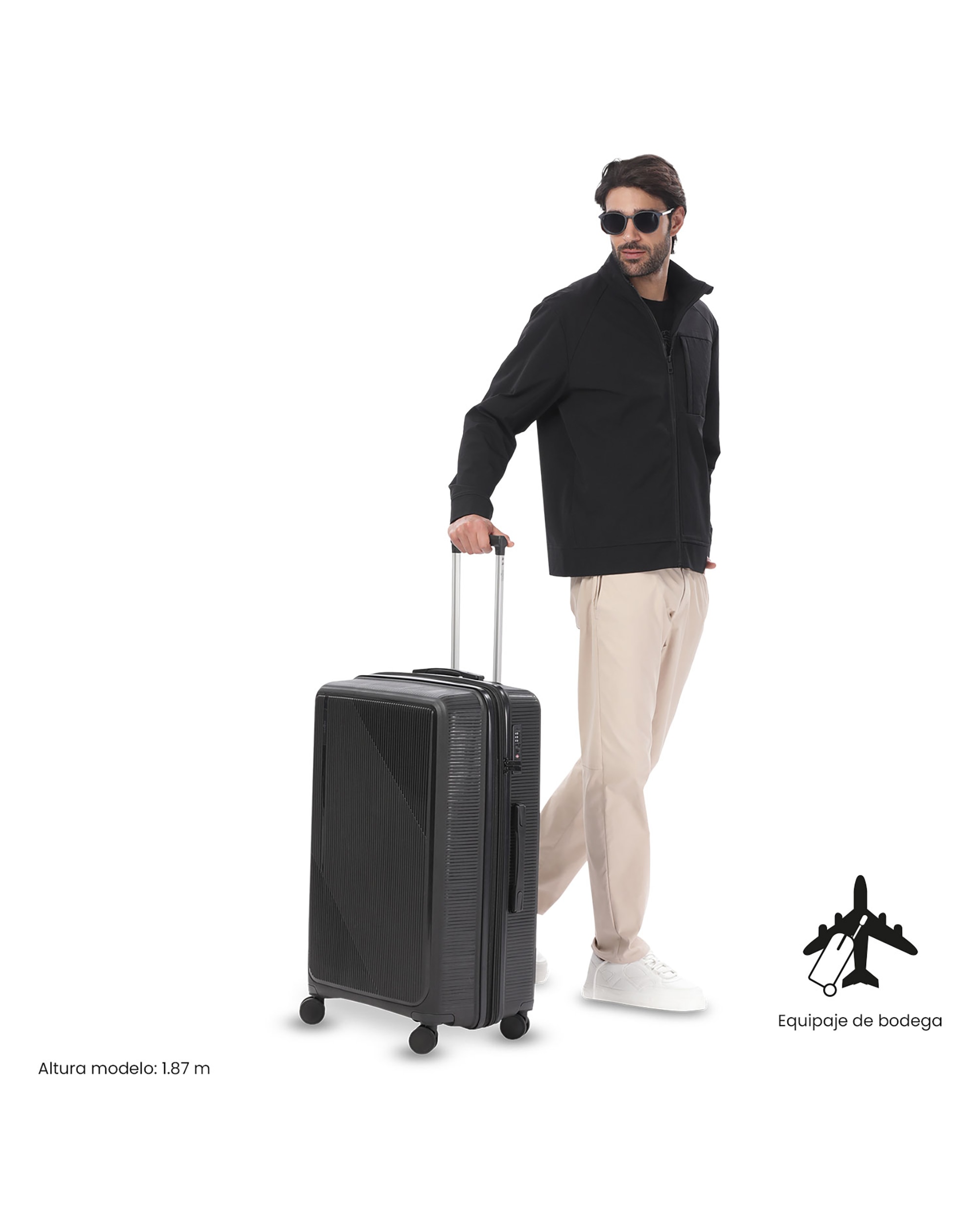 Maleta grande drifter l rígida con capacidad de 101.19l - Totto - Negro Negro-3