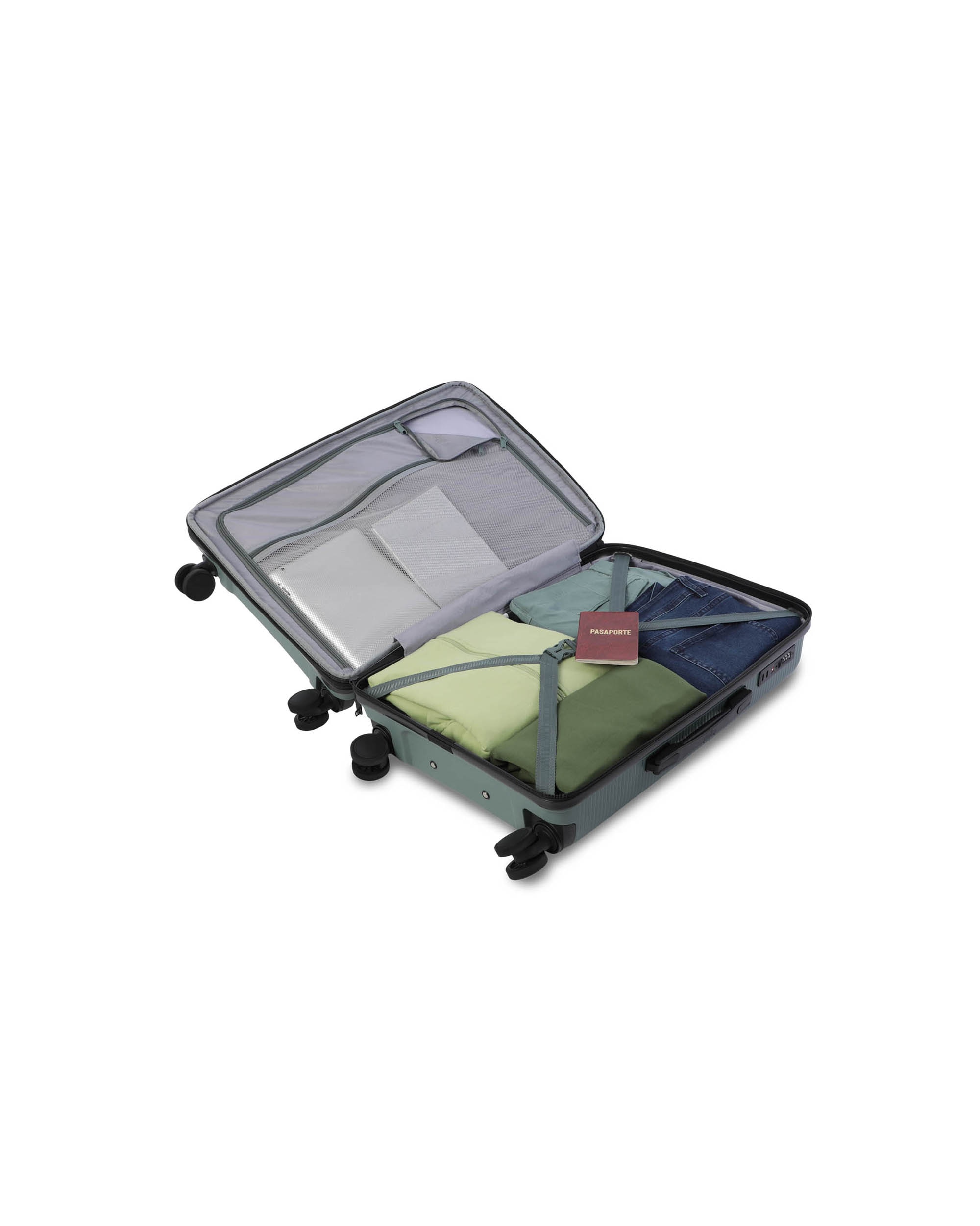 Maleta grande drifter l rígida con capacidad de 101.19l - Totto - Verde Verde-7