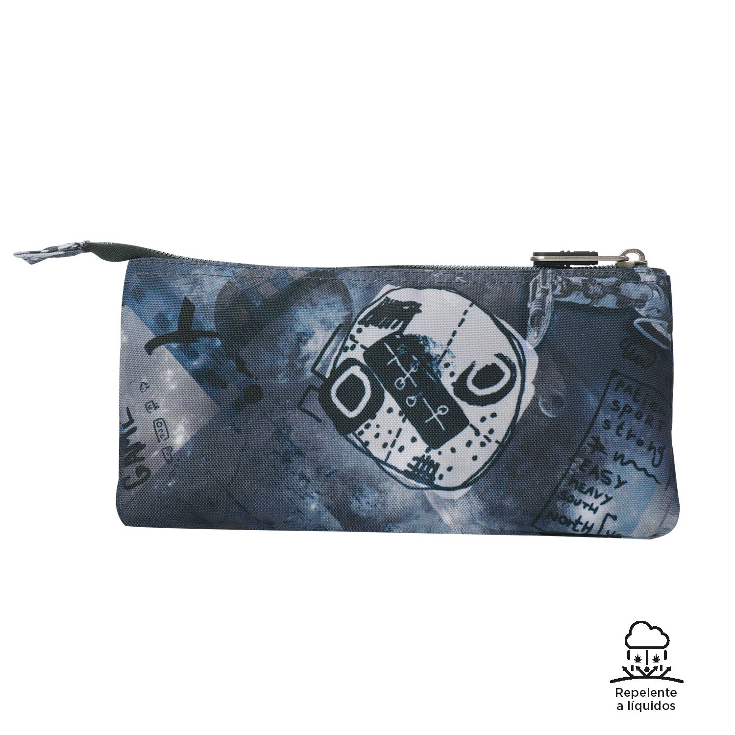 Estuche escolar totto tablero film  3 compartimentos y diseño compacto Azul-4