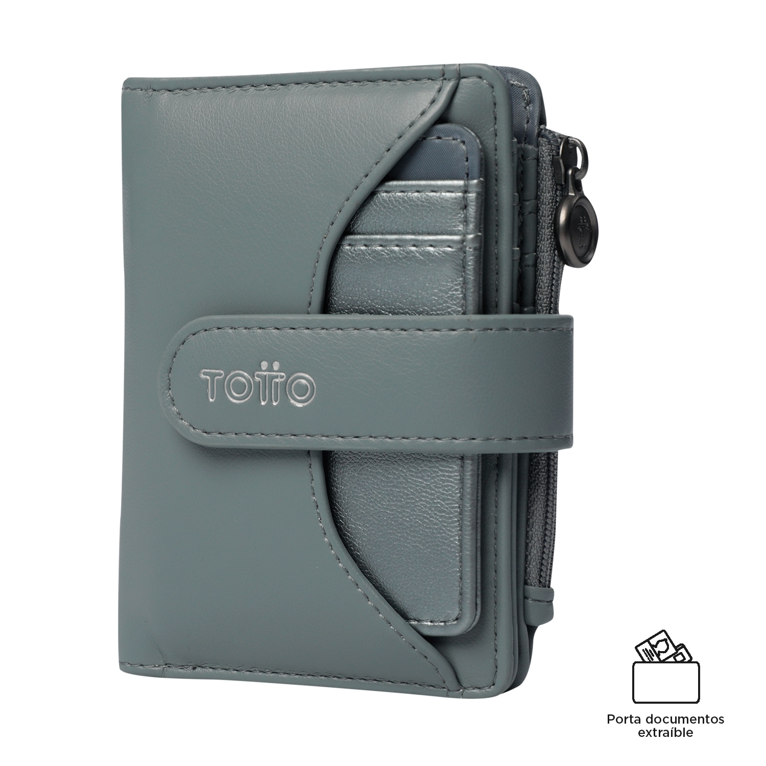 Imagen 5 de Billetera totto style dull con protección rfid y bolsillo monedero Gris