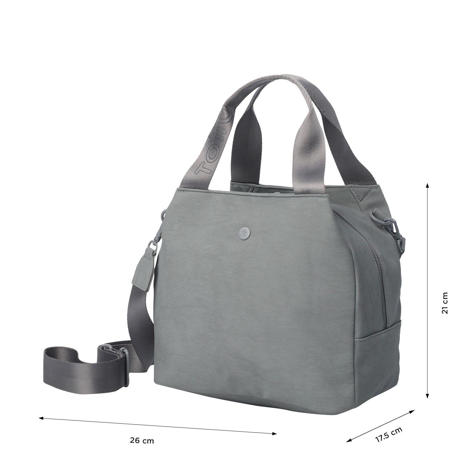 Portameriendas adulto totto bow con bolsillo auxiliar y correa removible Gris-4