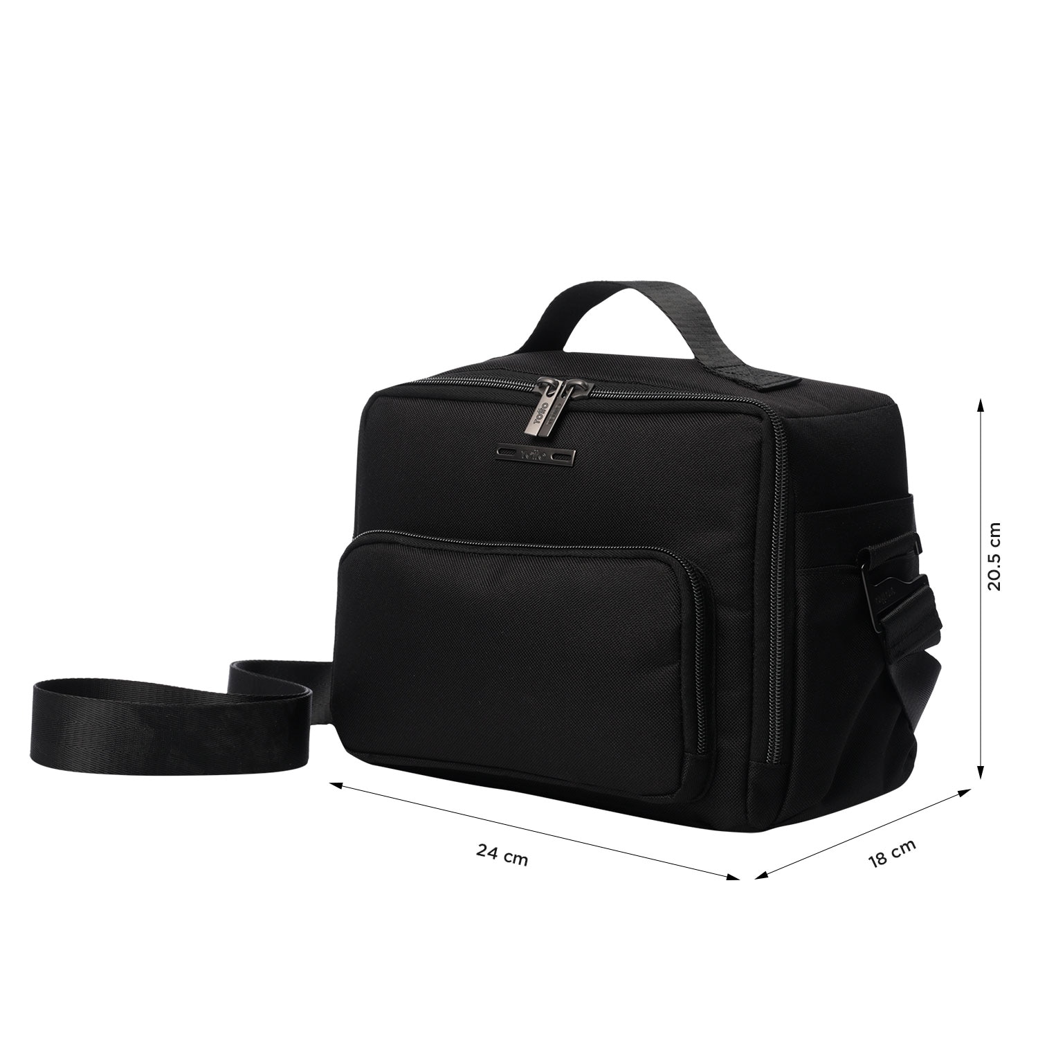 Portameriendas adulto totto canvas de fácil limpieza y bolsillo auxiliar Negro-3