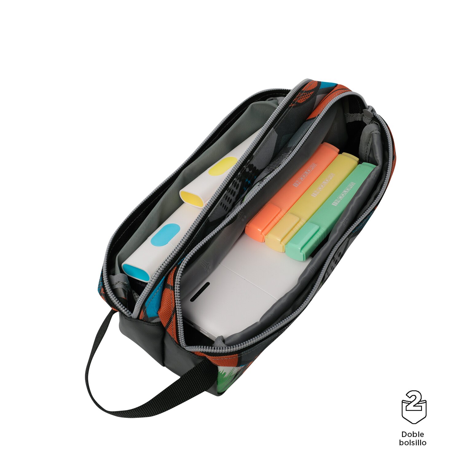 Estuche infantil totto multisport con 2 compartimentos Multicolor-3