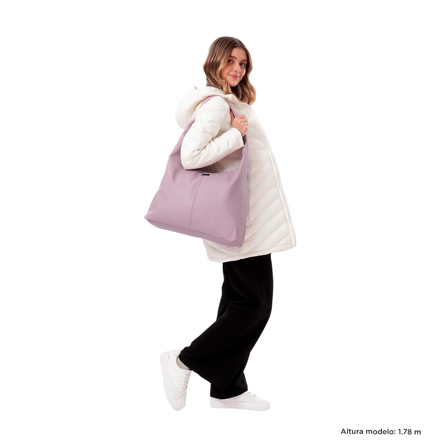 Bolso Totto Smooth L mediano capacidad 16.93L Lila-2