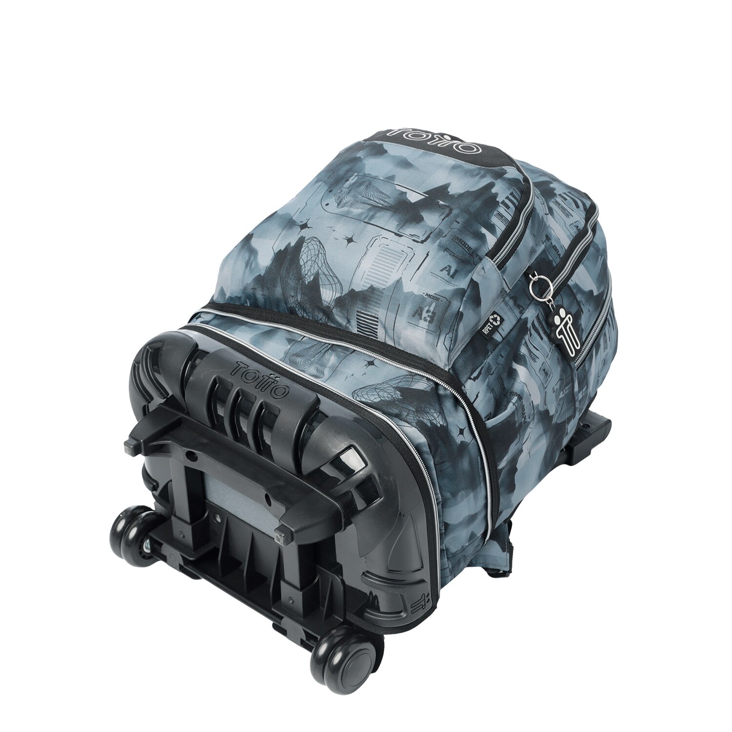 Mochila escolar ruedas totto tiza desmontable digital hill para portátil de 15.4” y capacidad de 26l Gris-5