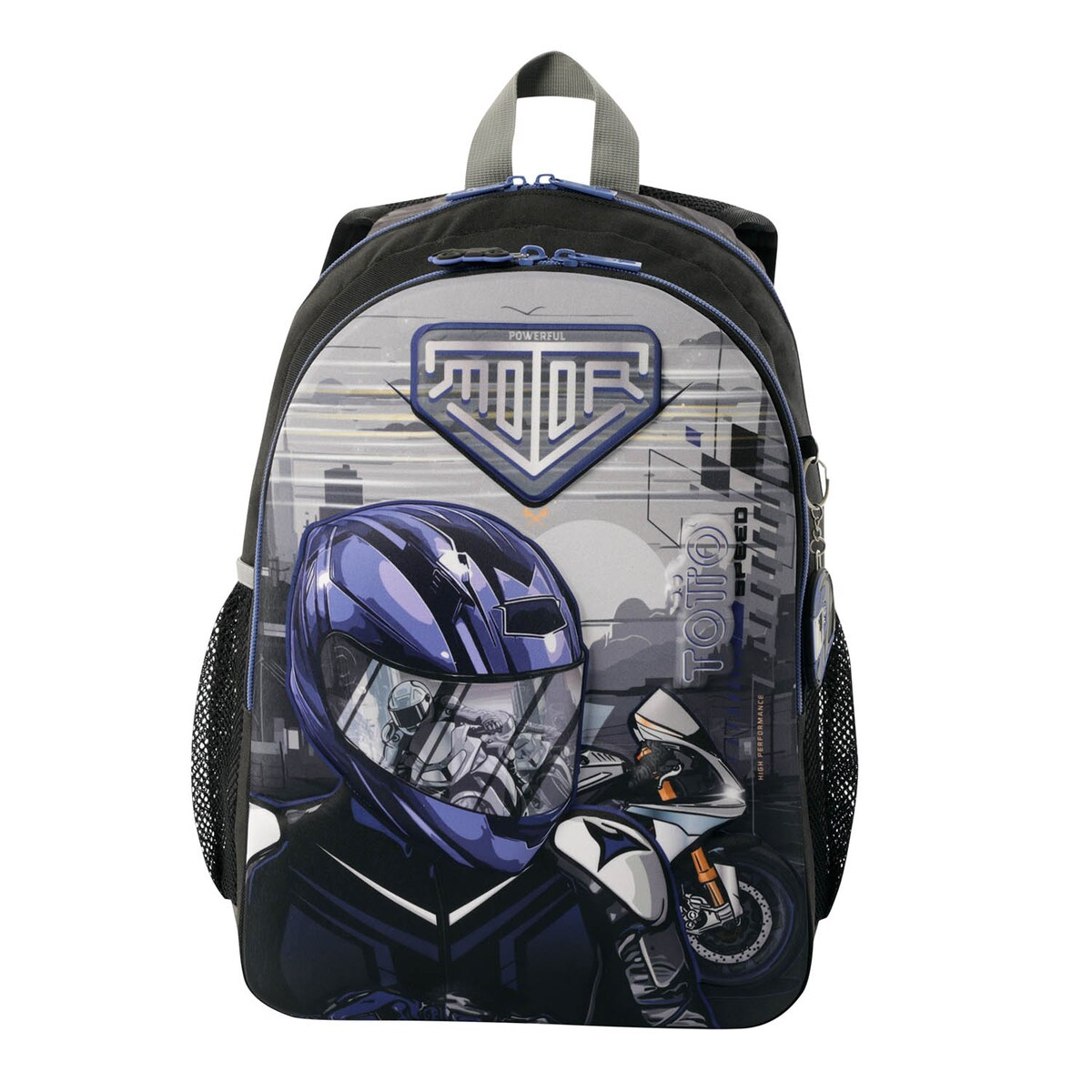 Mochila Totto Helmet Racer M Primaria PC 14' con capacidad de