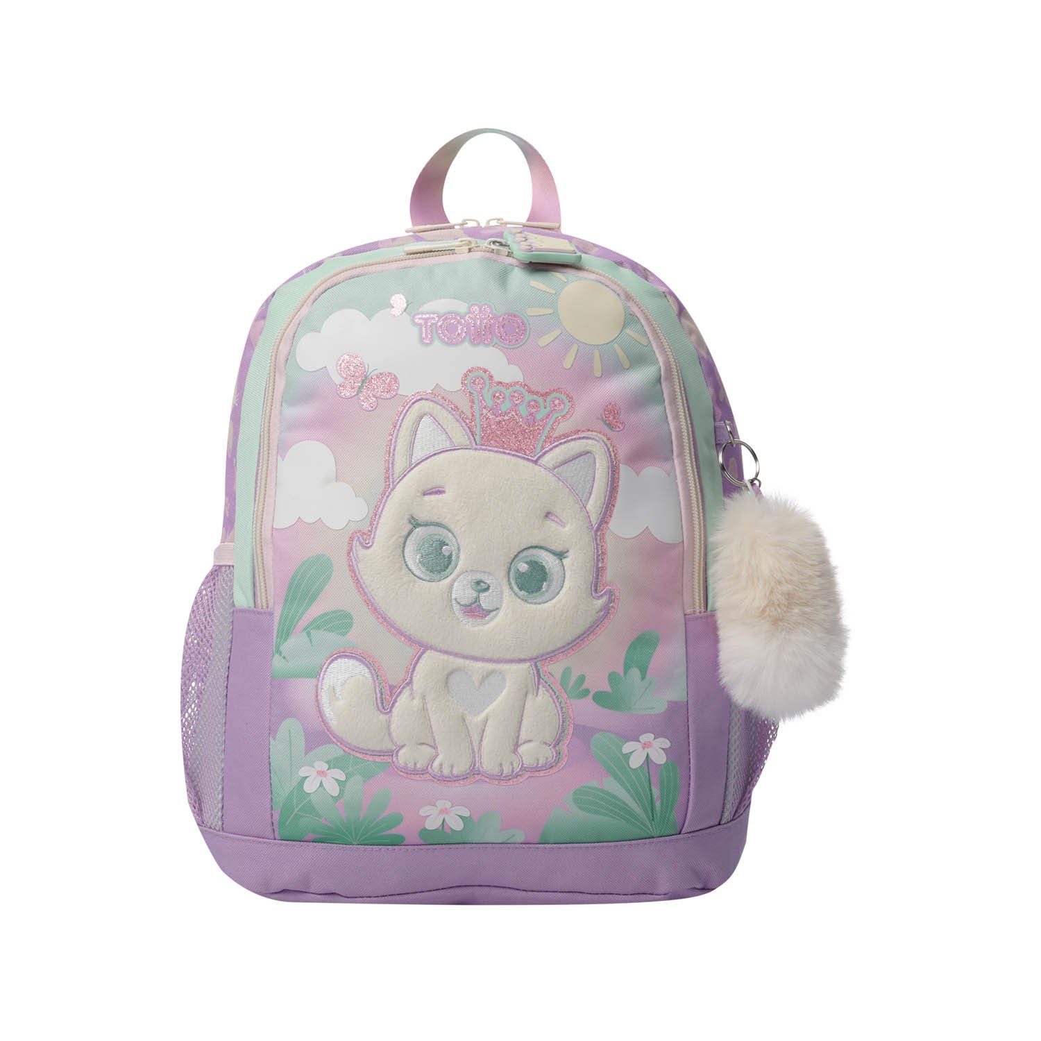 Mochila Totto Queen Cat M Primaria con capacidad de 9.62L.