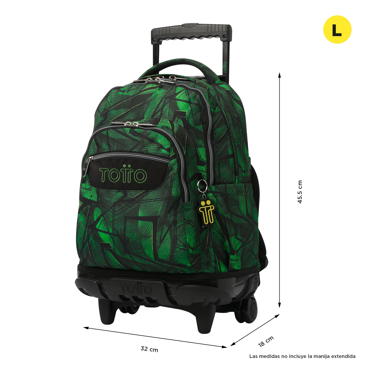 Mochila Totto Renglones PC 15.4' con capacidad de 26L Verde-3