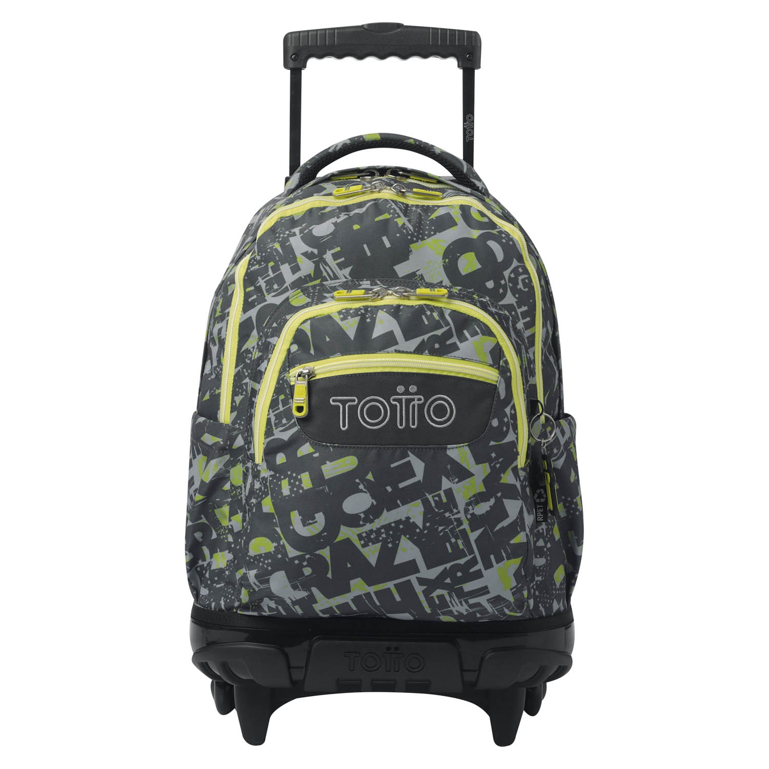 Mochila escolar ruedas totto renglones texgrunge para portátil de 15.4” y capacidad de 26l Gris oscuro-1
