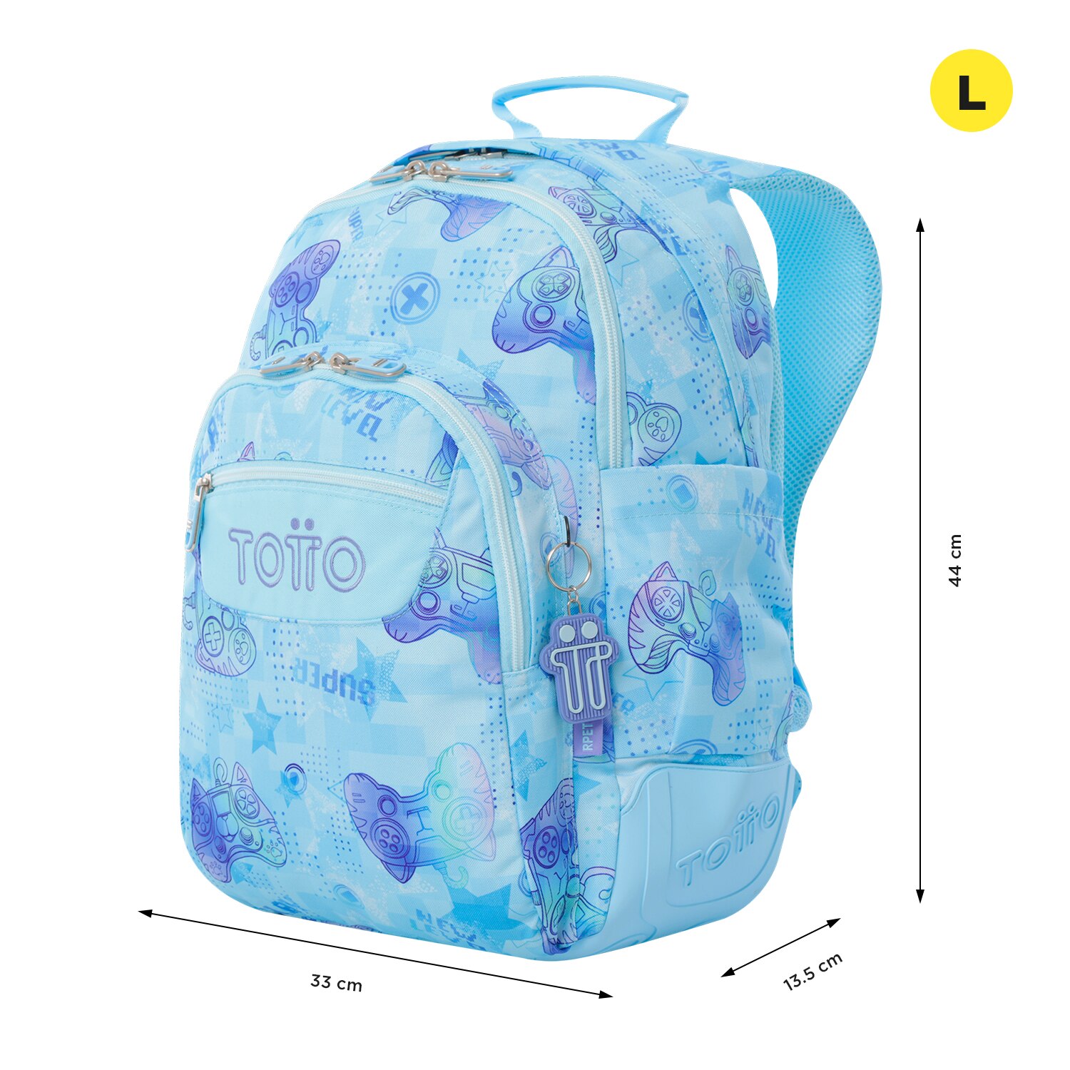 Imagen 3 de Mochila escolar totto rayol k-pop para portátil de 14” y capacidad 19l Azul celeste