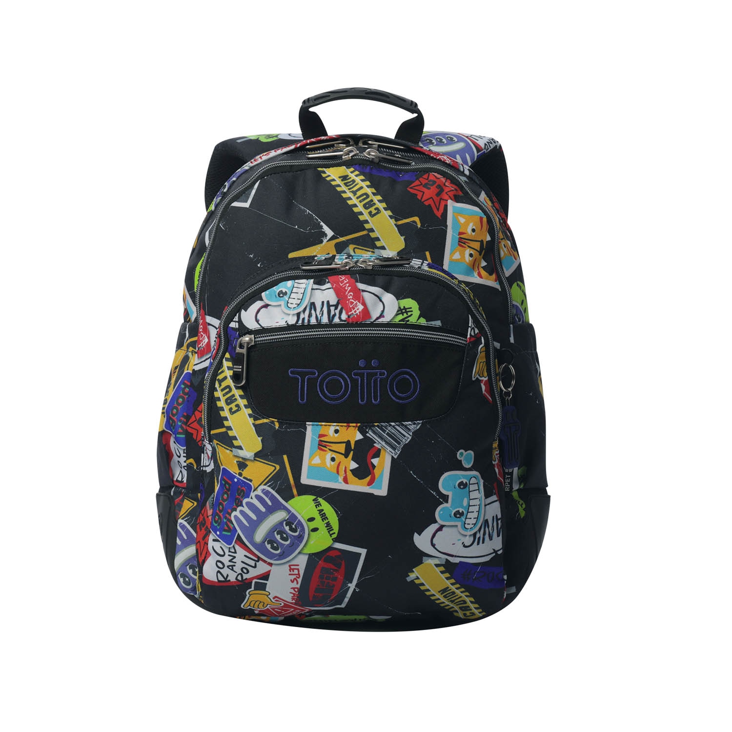 Mochila escolar totto rayol k-pop para portátil de 14” y capacidad 19l Negro-1