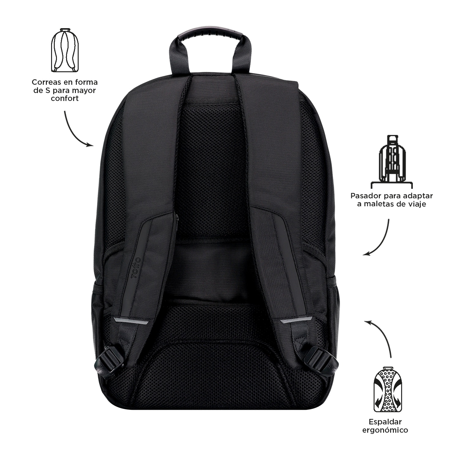 Imagen 5 de Mochila ejecutiva Totto Berton Negro