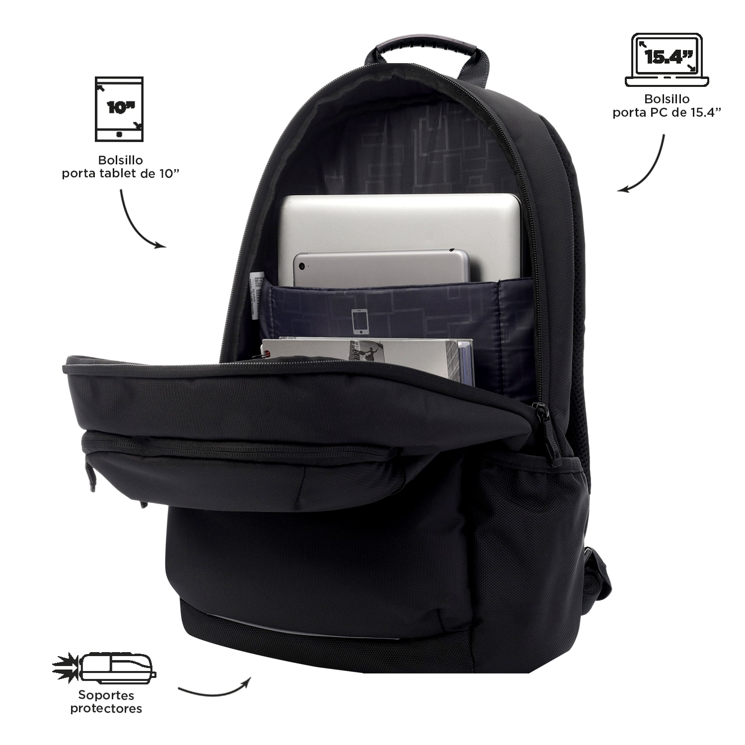Imagen 6 de Mochila ejecutiva Totto Berton Negro