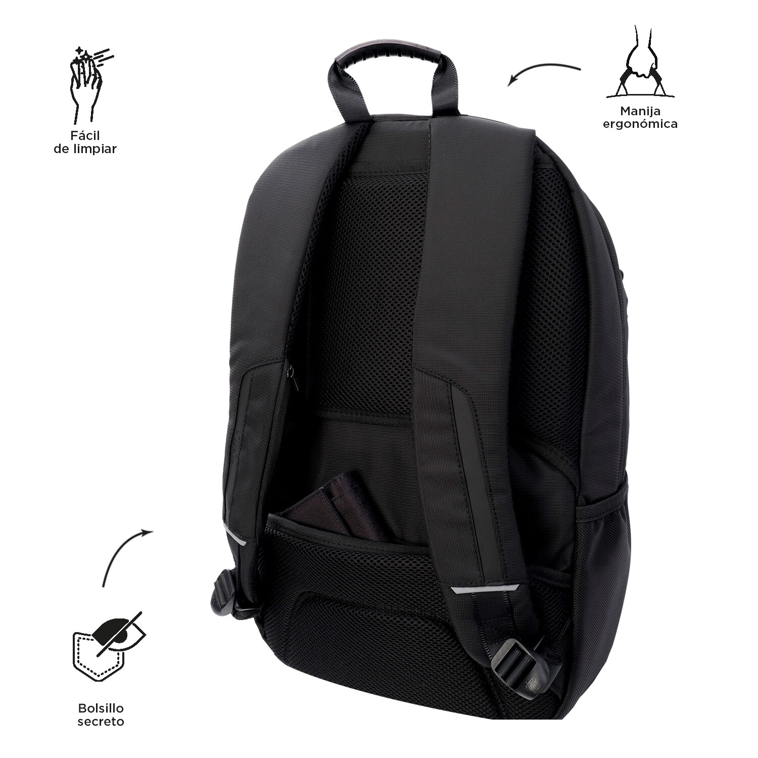Imagen 7 de Mochila ejecutiva Totto Berton Negro