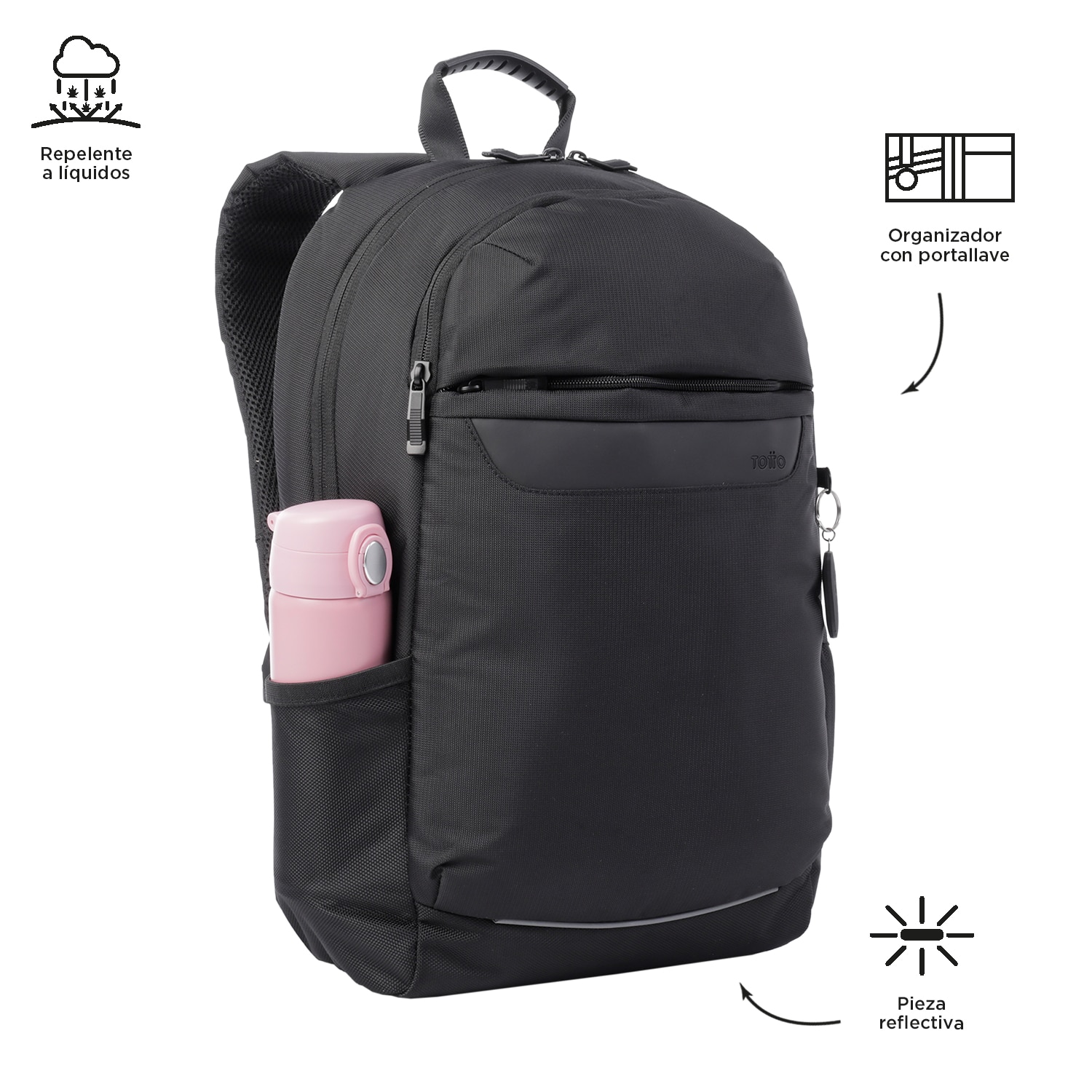 Imagen 8 de Mochila ejecutiva Totto Berton Negro
