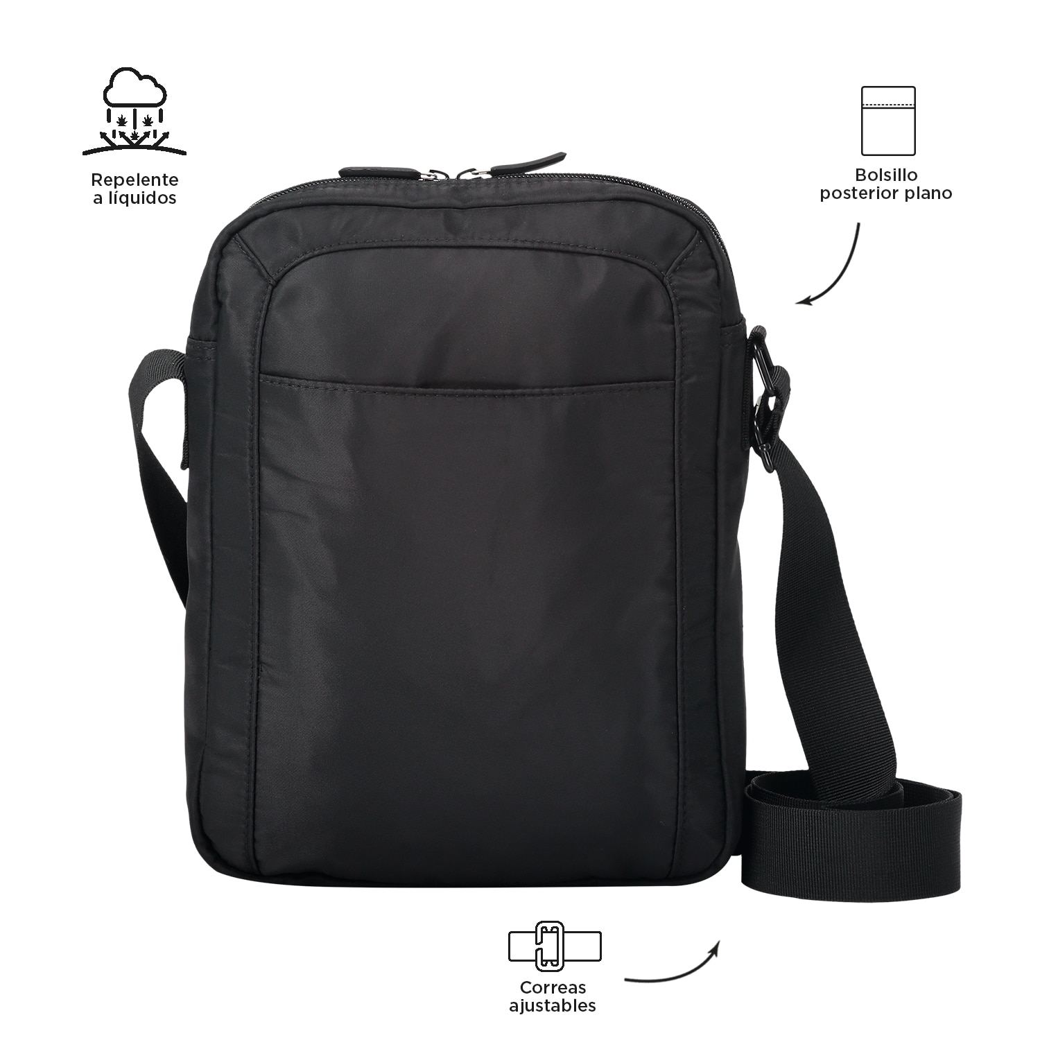Bolso Totto Bayonne bandolera en color negro Negro-2