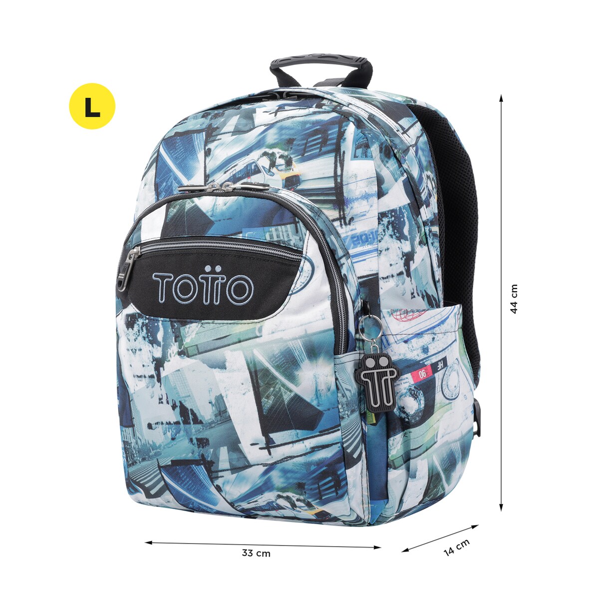 Mochila Totto Acuareles escolar adaptable a carro postales y