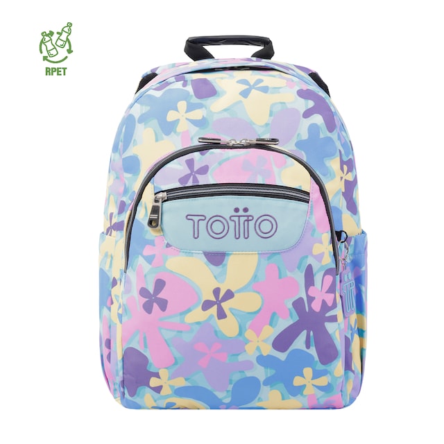 Imagen 0 de Mochila Totto Acuareles escolar adaptable a carro flores hawaianas