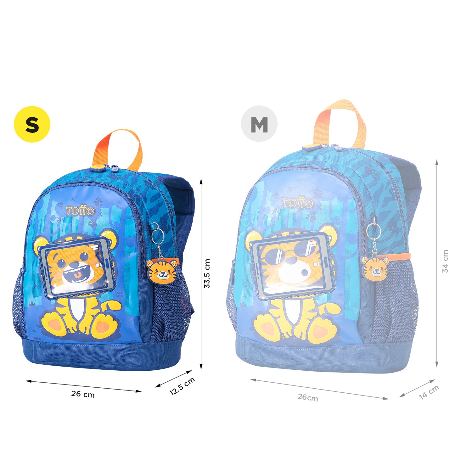 Mochila Totto escolar pequeña Azul-3