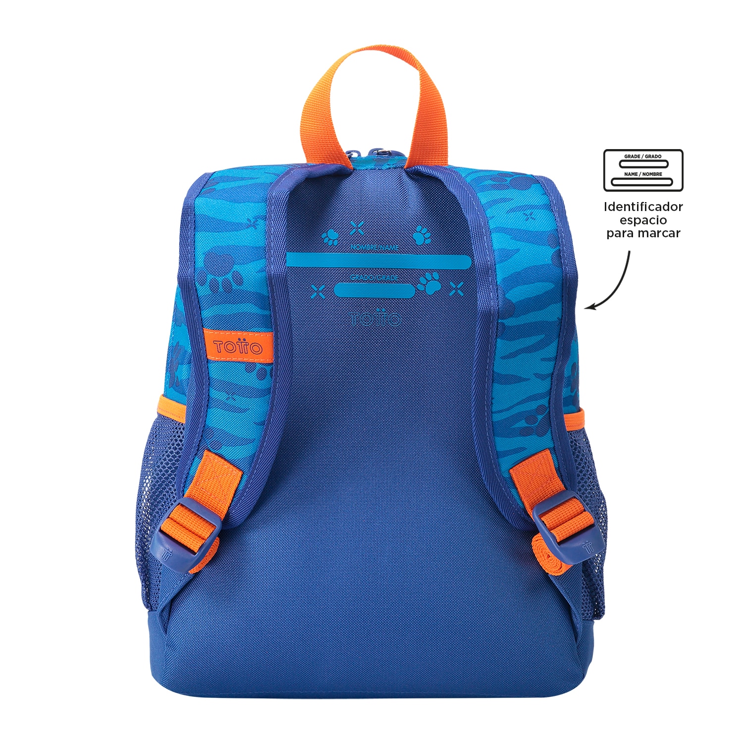 Mochila Totto escolar pequeña Azul-4