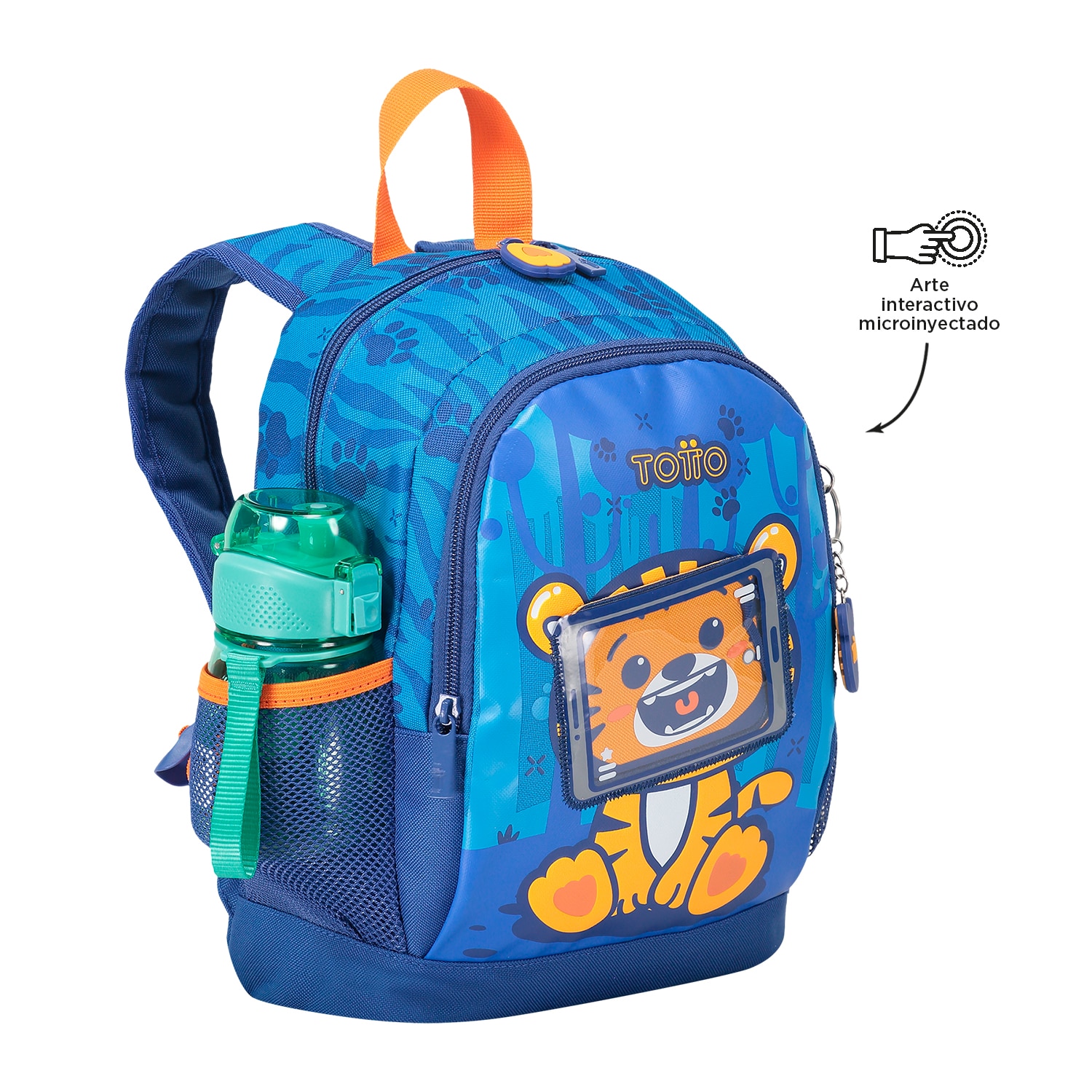 Mochila Totto escolar pequeña Azul-5