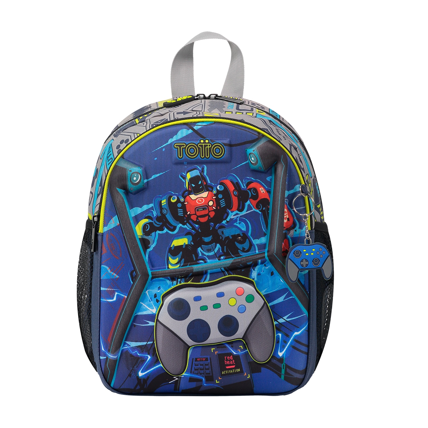 Mochila Totto Monark escolar pequeña de videojuegos.