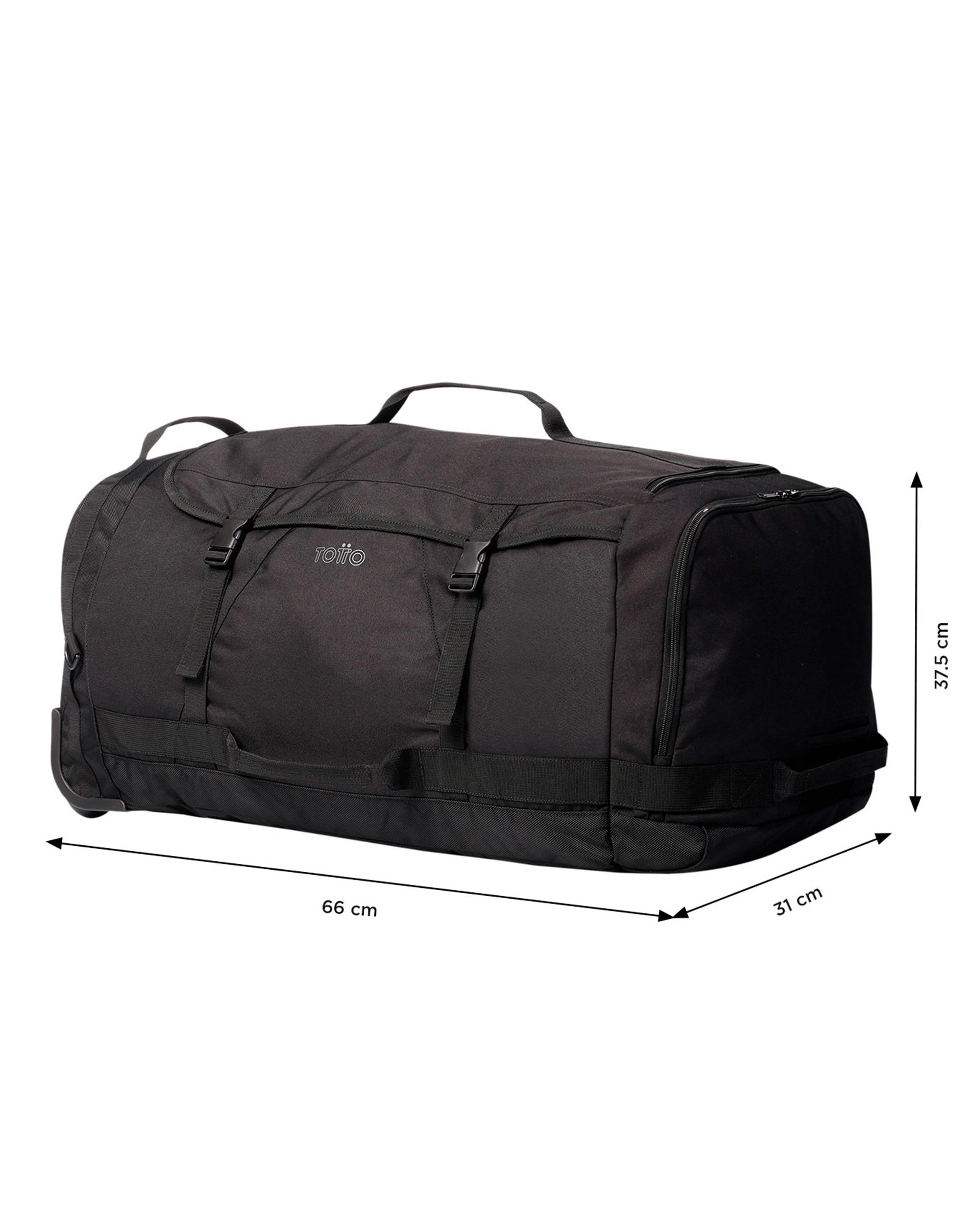 Bolsa Active Wheels XL de viaje 2 en 1 negro con capacidad 77 L - Totto - Negro Negro-3