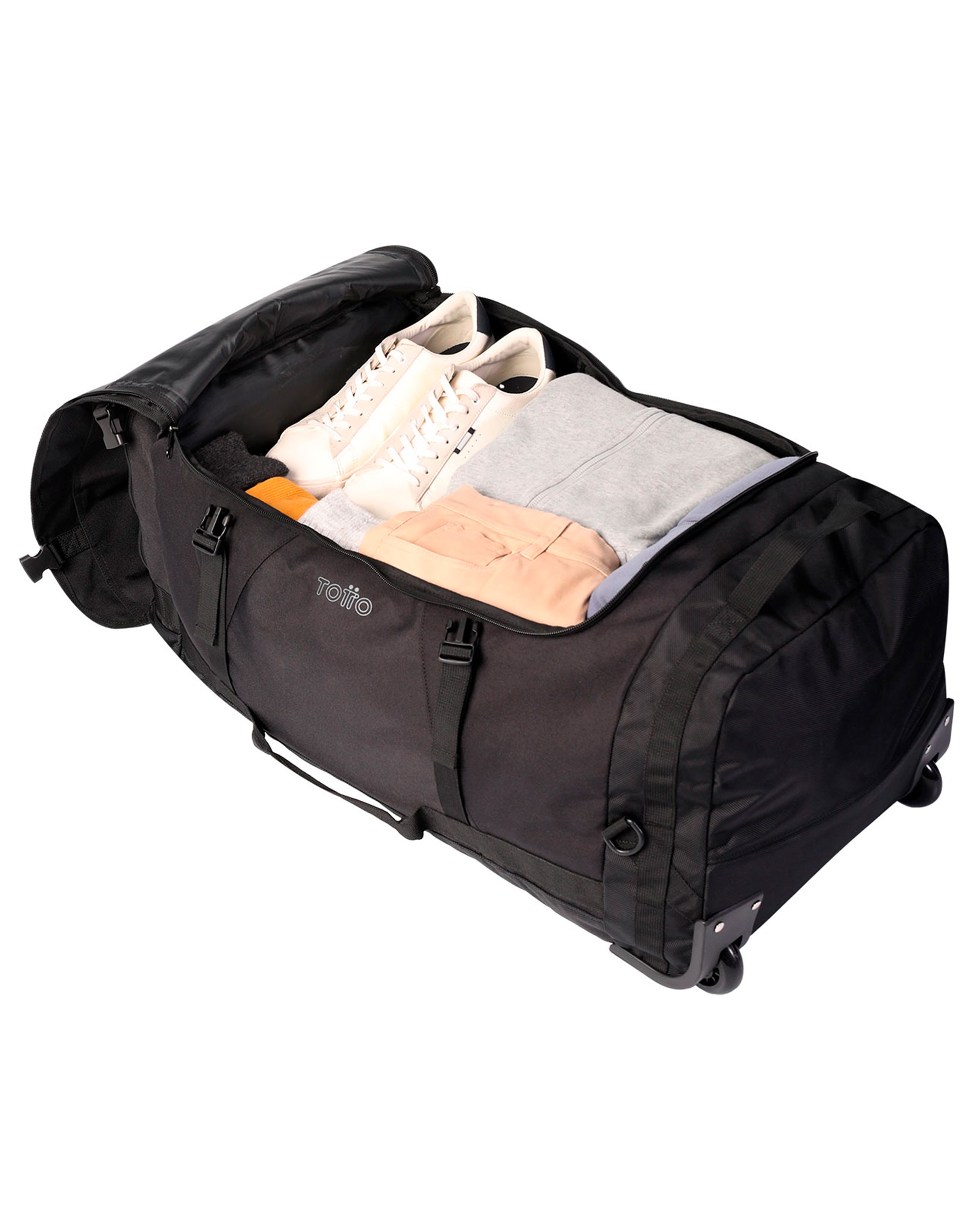 Bolsa Active Wheels XL de viaje 2 en 1 negro con capacidad 77 L - Totto - Negro Negro-4
