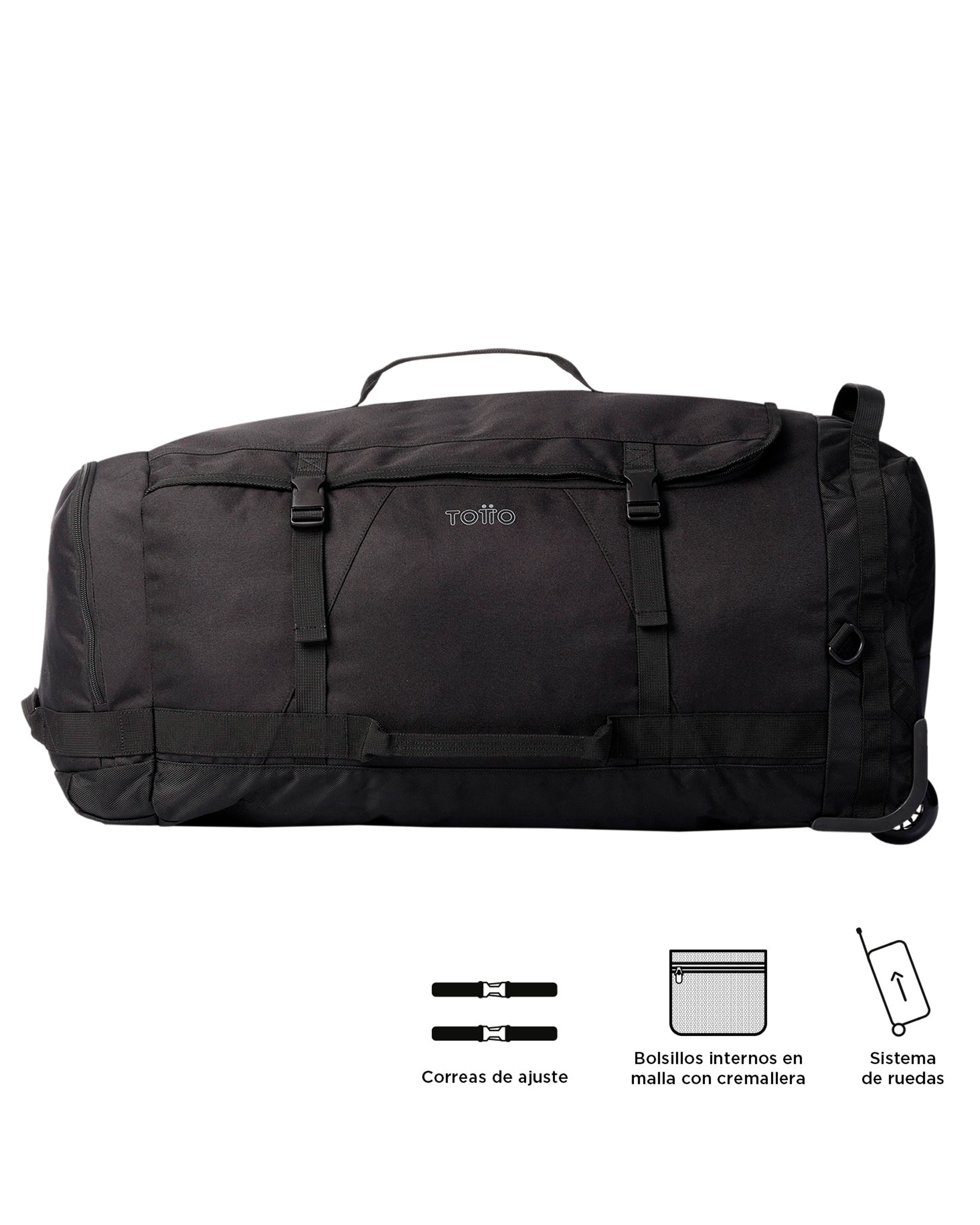 Bolsa Active Wheels XL de viaje 2 en 1 negro con capacidad 77 L - Totto - Negro Negro-5