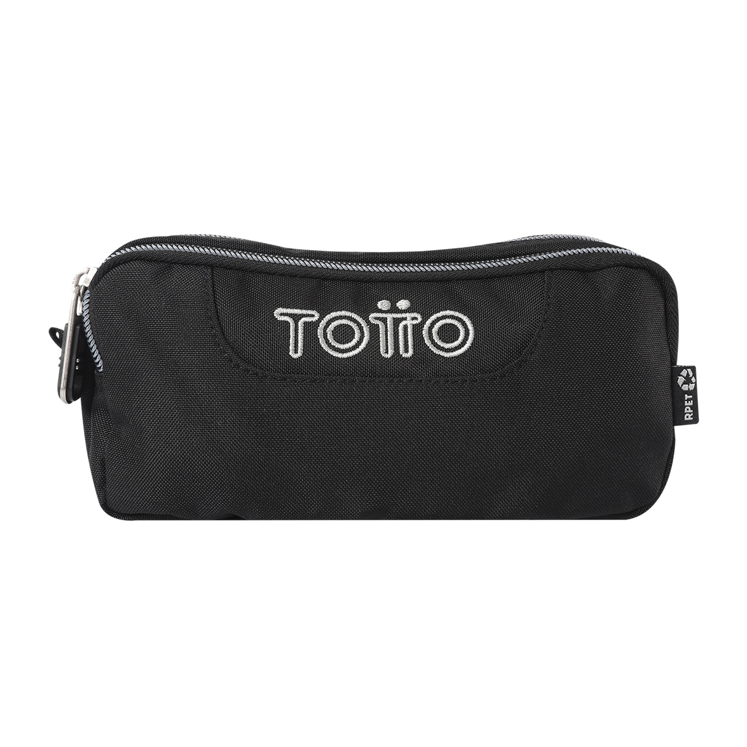 Estuche Totto Sobre escolar eco-friendly dos compartimentos color negro.
