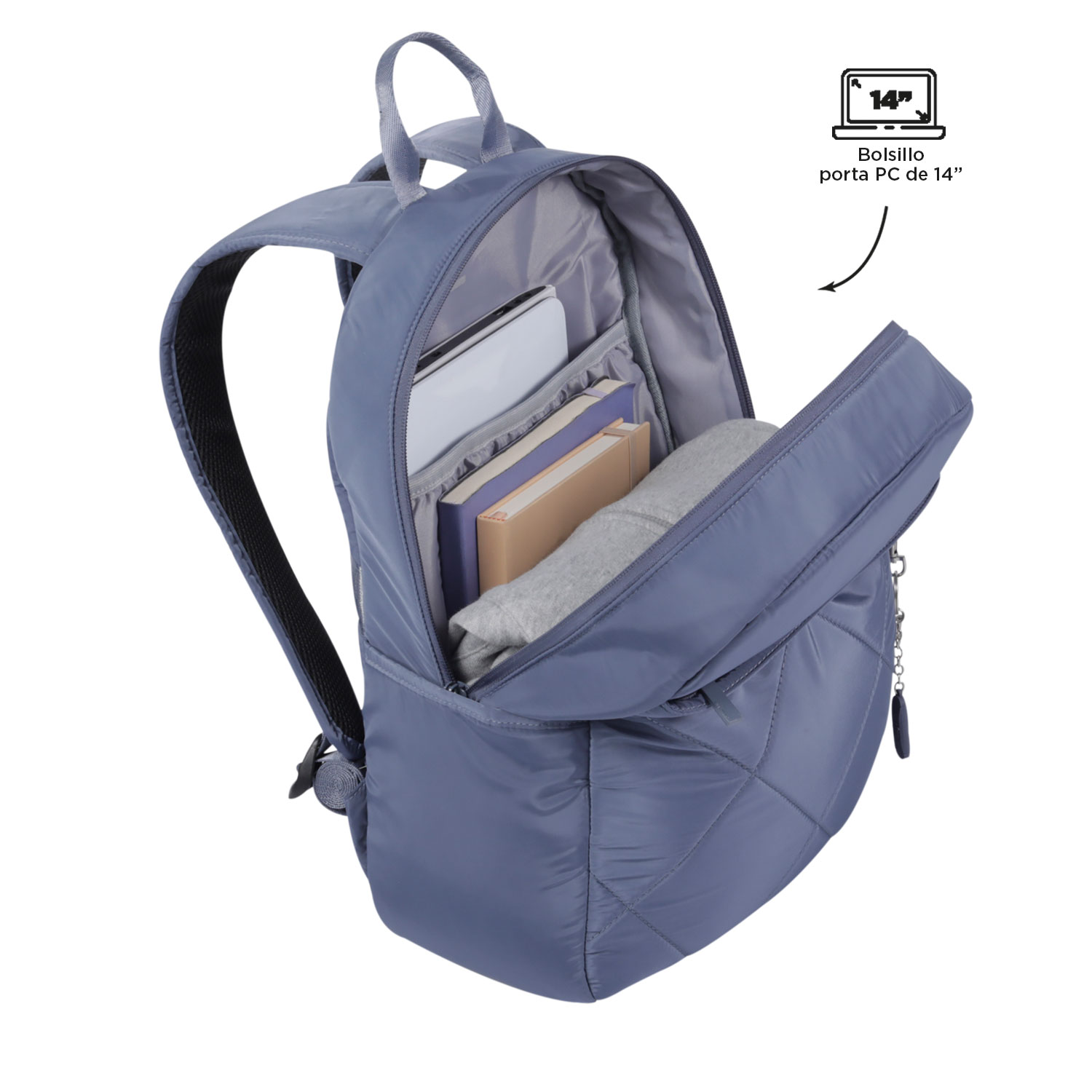Mochila Totto Arlet casual para mujer Azul-4