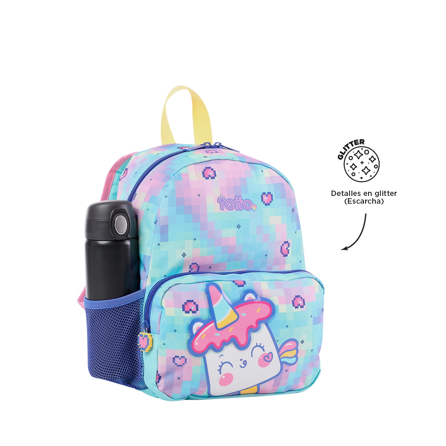 Mochila Totto infantil pequeña Azul celeste-4