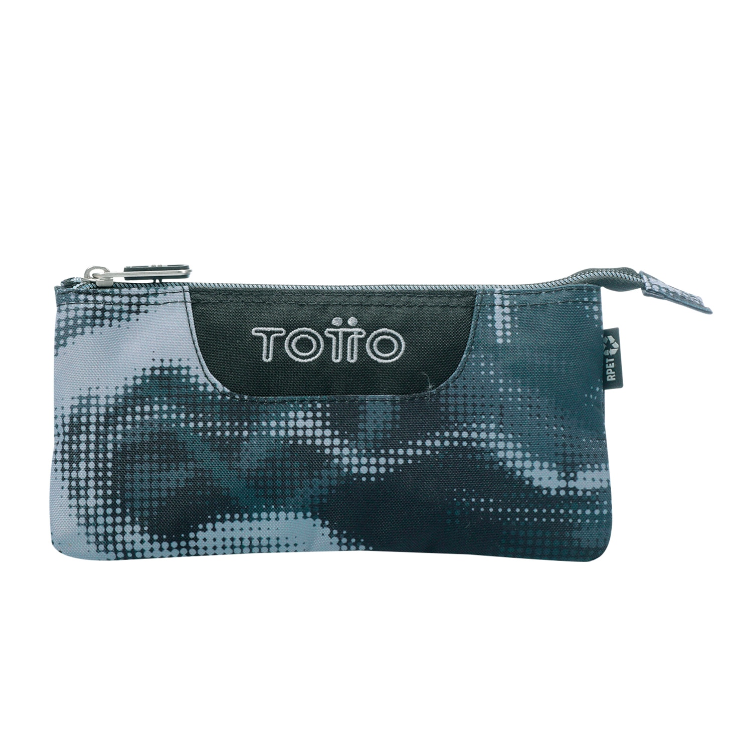 Estuche Totto Tablero escolar eco-friendly tres compartimentos color negro Bluc.