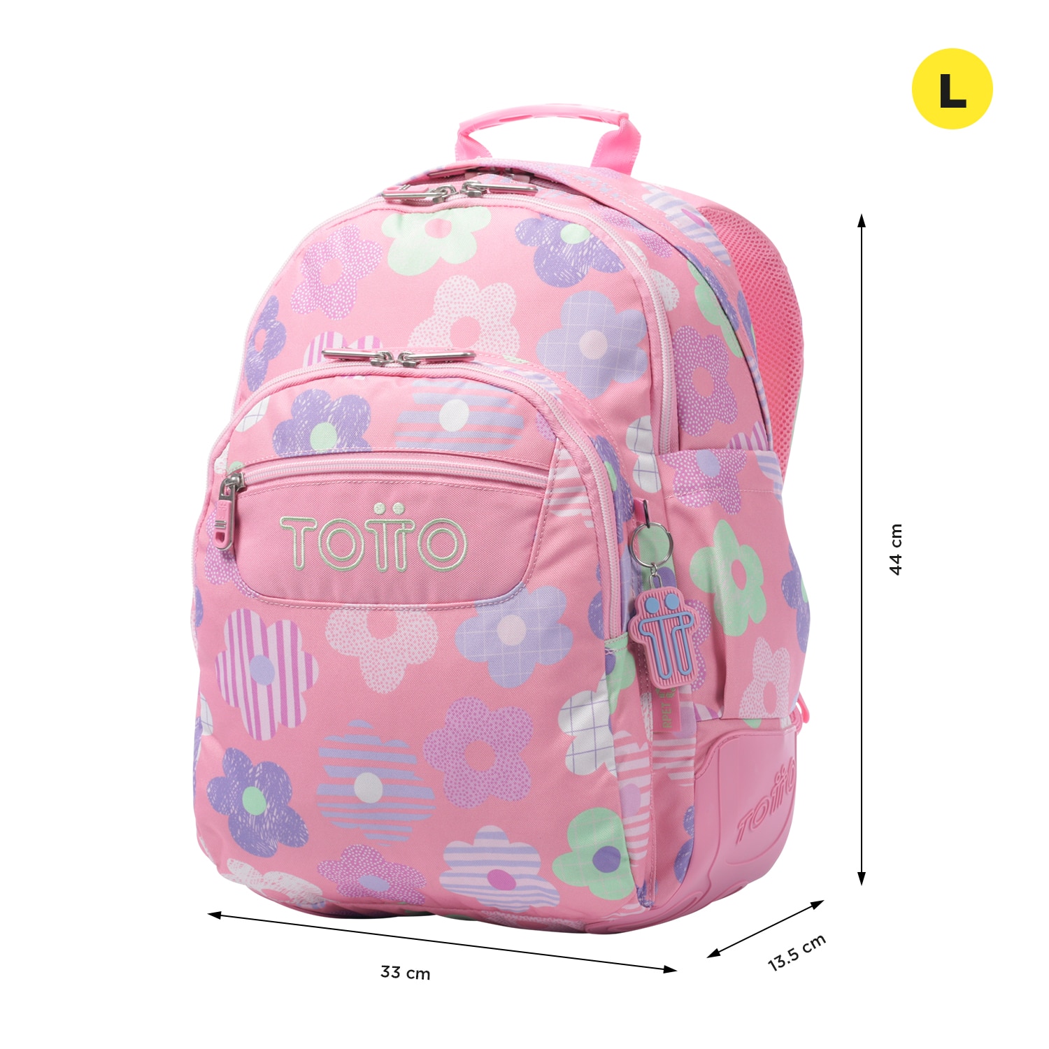 Mochila escolar totto rayol k-pop para portátil de 14” y capacidad 19l Rosa pastel-2