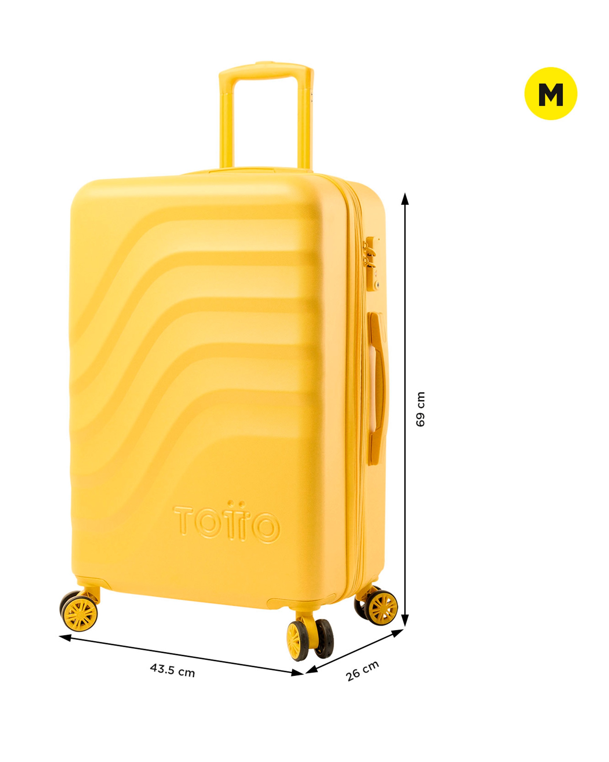 Maleta mediana Bazy rígida expandible con capacidad 64 L - Totto - Amarillo Amarillo-2
