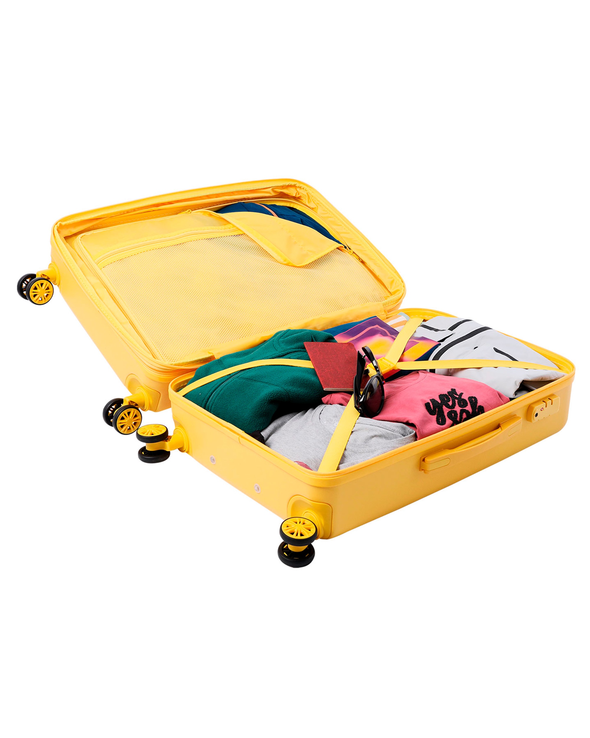 Maleta mediana Bazy rígida expandible con capacidad 64 L - Totto - Amarillo Amarillo-3