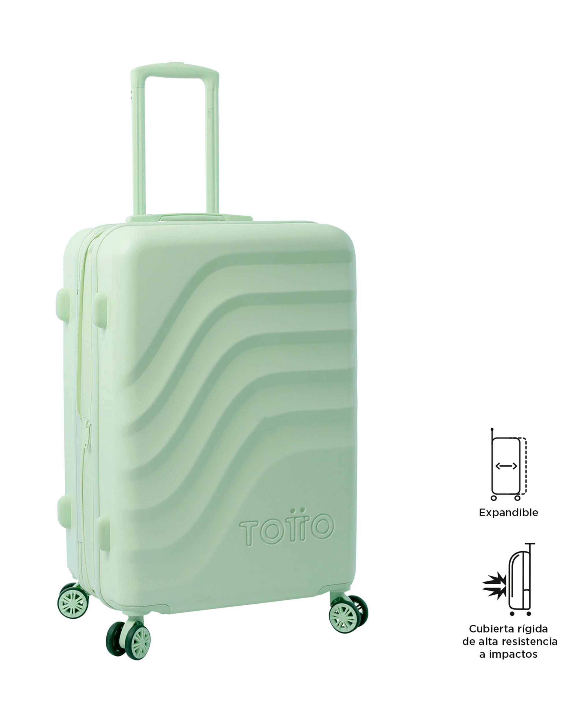 Maleta mediana Bazy rígida expandible con capacidad 64 L - Totto - Verde morado Verde morado-4