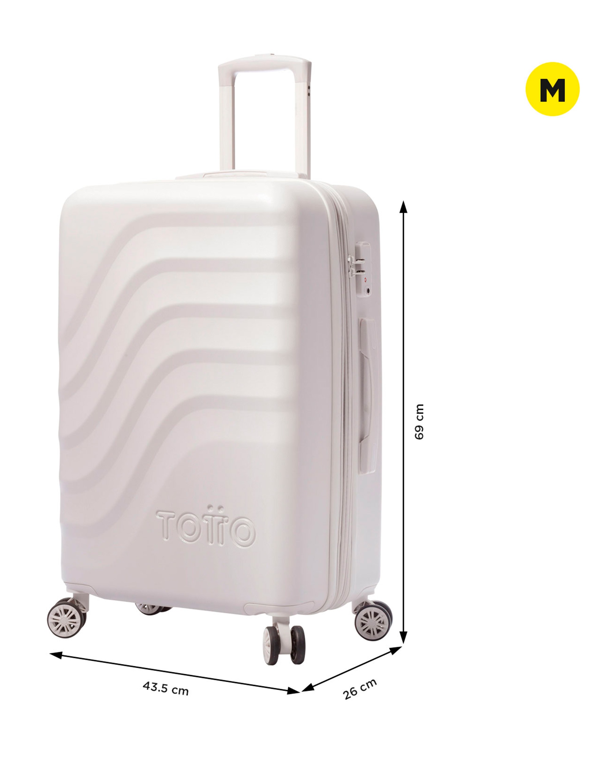 Maleta mediana Bazy rígida expandible con capacidad 64 L - Totto - Beige Beige-2