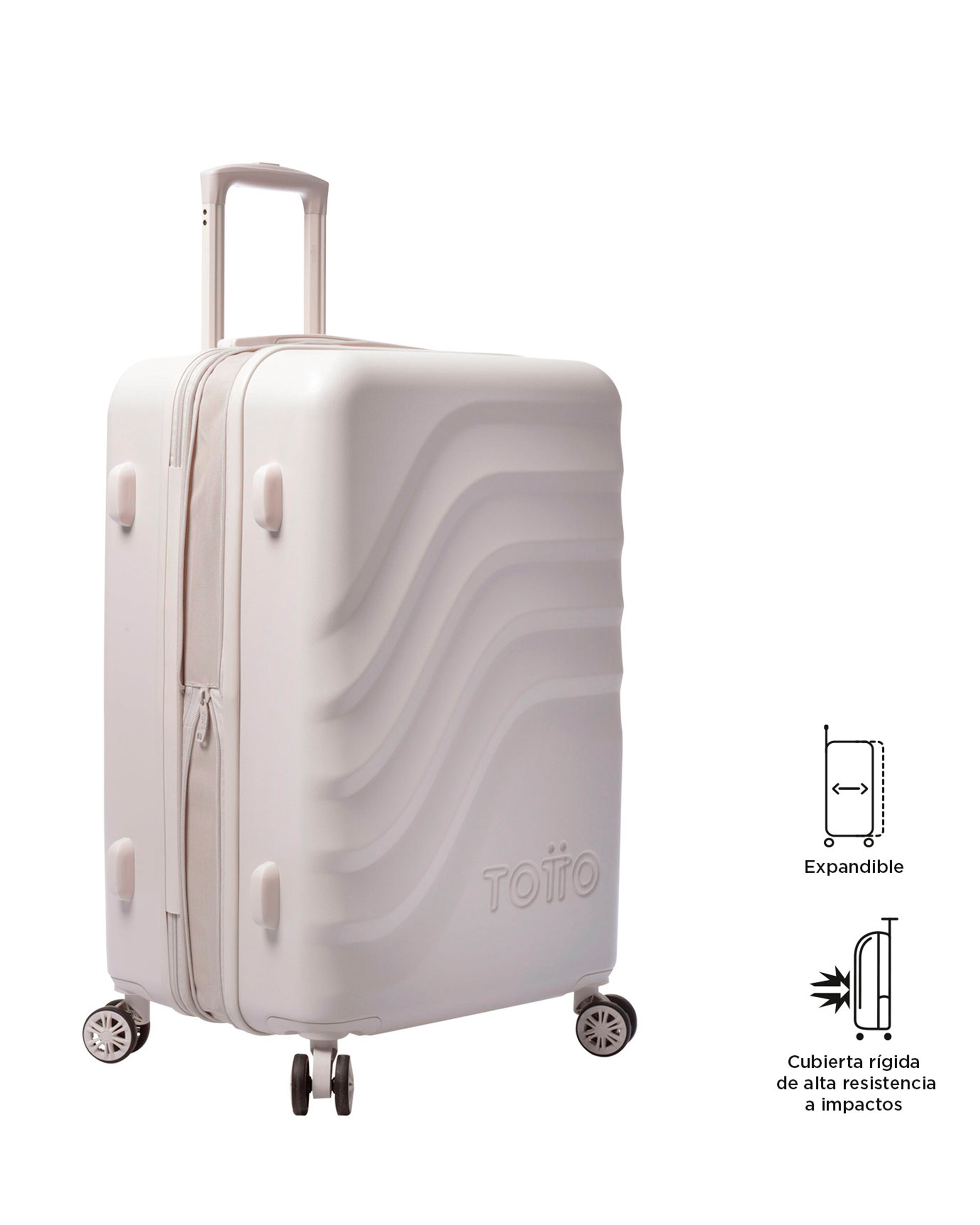 Maleta mediana Bazy rígida expandible con capacidad 64 L - Totto - Beige Beige-4